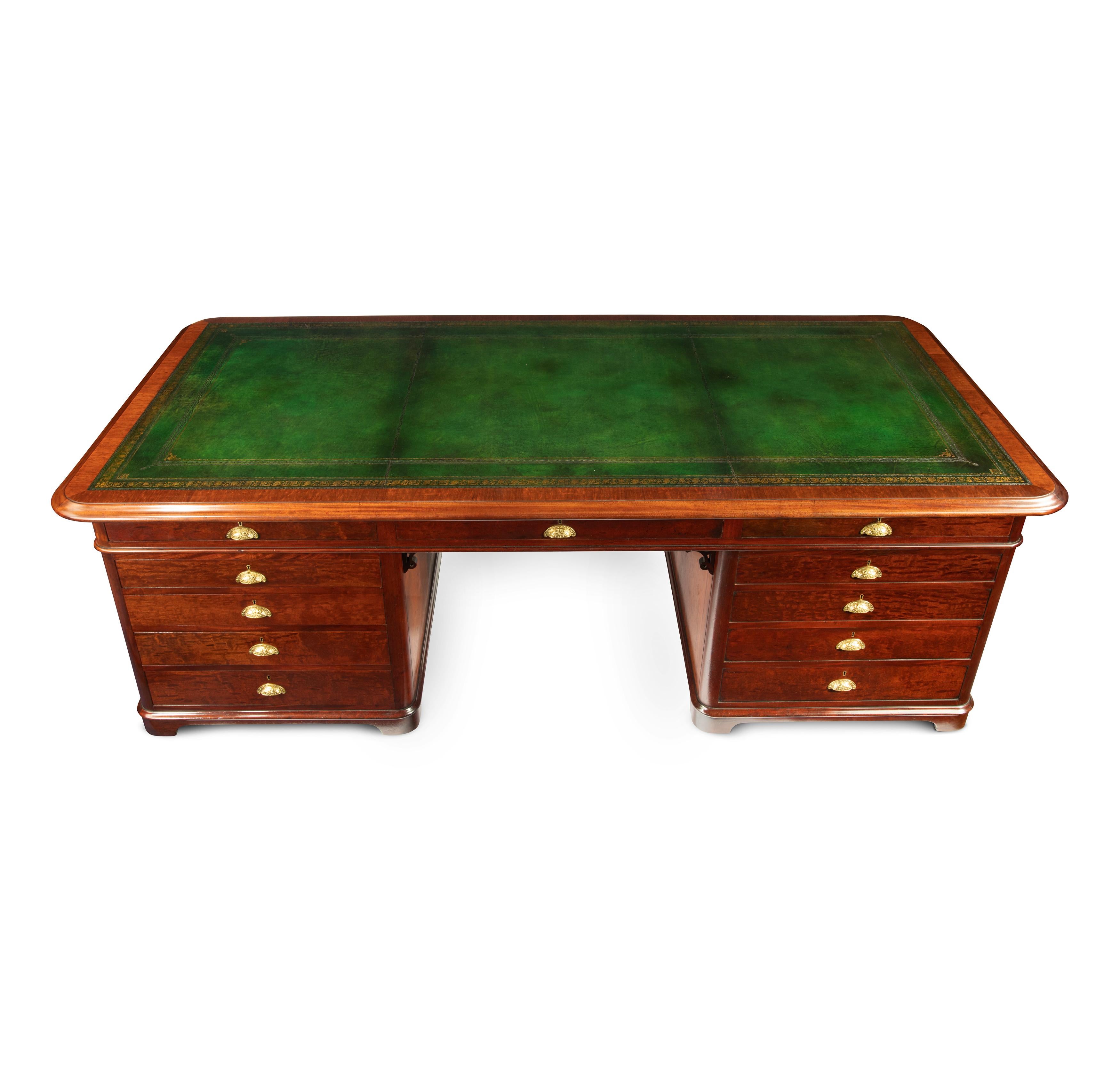 Mid-19th Century Large and Imposing Victorian Mahogany Partners’ Desk For Sale