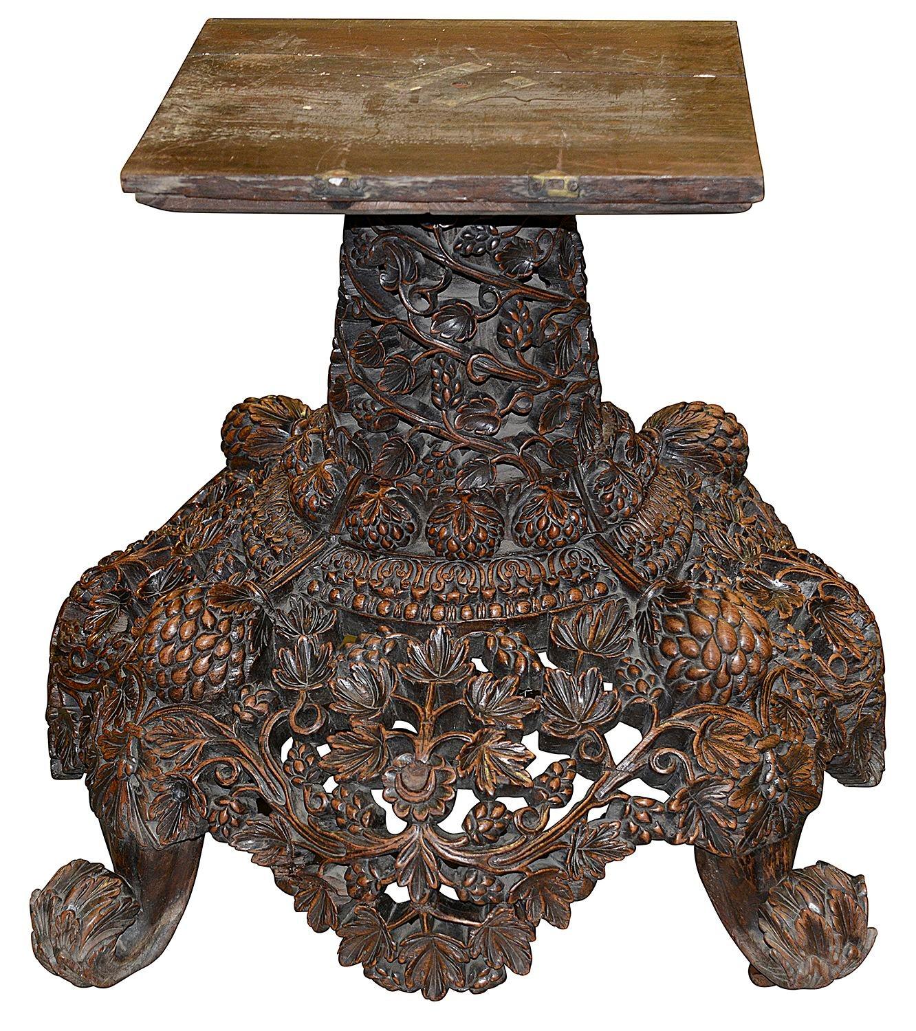 Hand-Carved Large and Impressive Anglo Indian Centre Table, circa 1820 For Sale