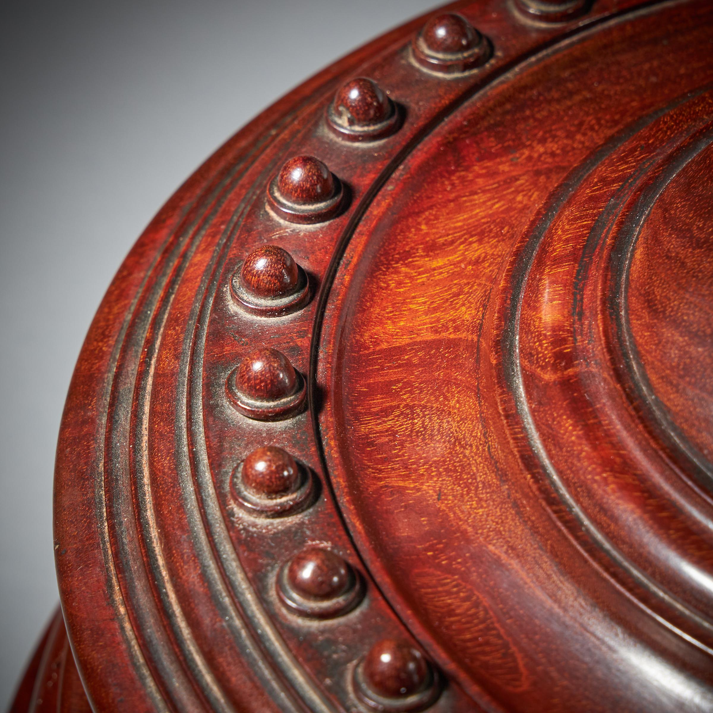 A Large and impressive 19th Century Dutch Mahogany Turned Circular Box For Sale 7