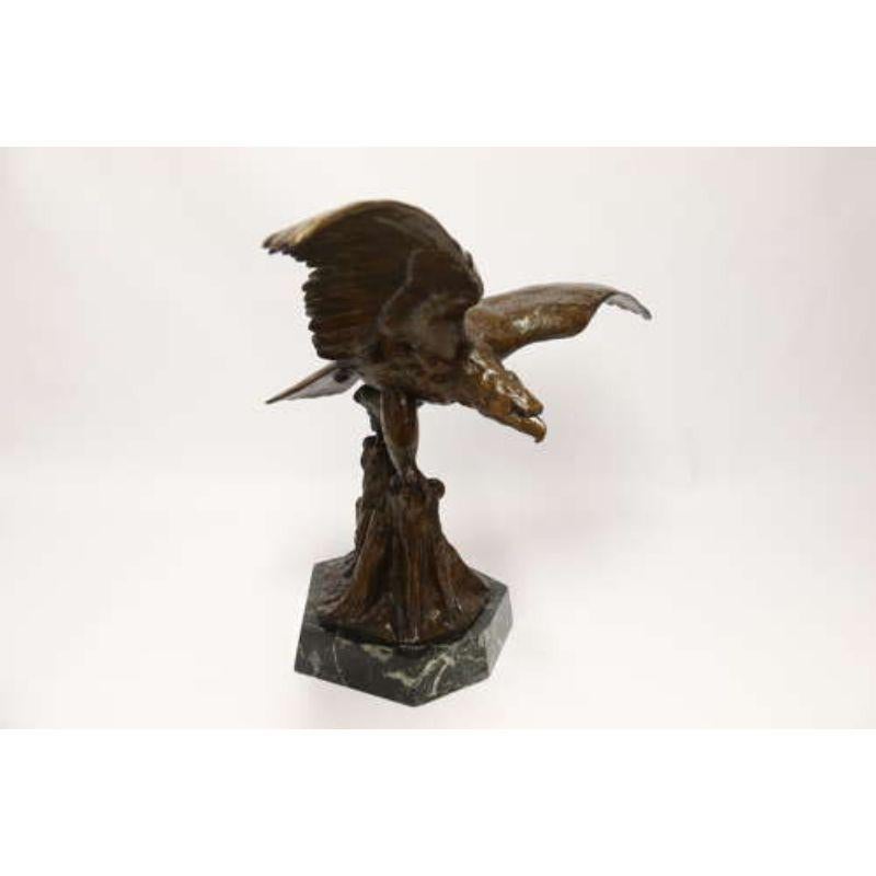 A Large and Impressive Bronze Sculpture of a Eagle by Claude Mirval For Sale 4