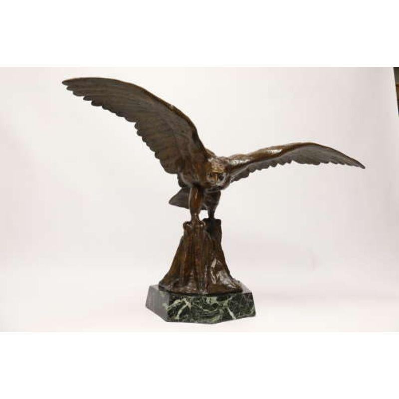 A Large and Impressive Bronze Sculpture of a Eagle by Claude Mirval For Sale 5
