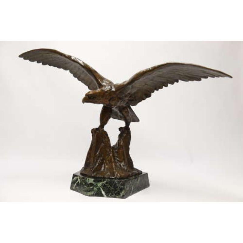 A Large and Impressive Bronze Sculpture of a Eagle by Claude Mirval For Sale 6