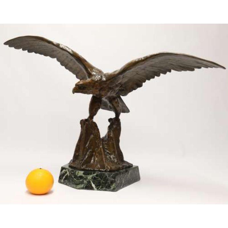 A Large and Impressive Bronze Sculpture of a Eagle by Claude Mirval For Sale 7