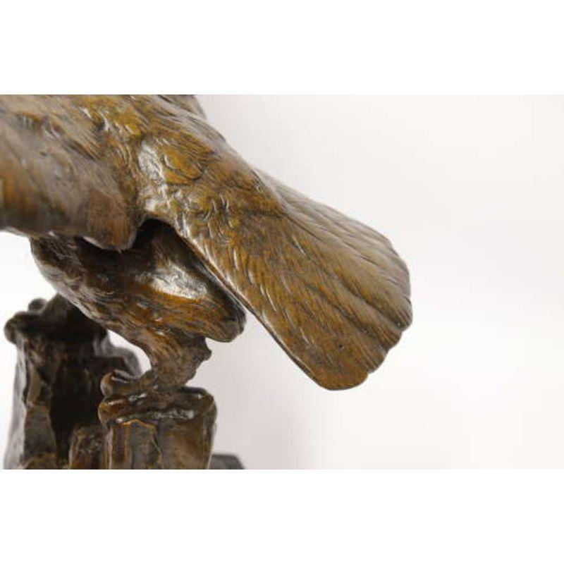 A Large and Impressive Bronze Sculpture of a Eagle by Claude Mirval For Sale 11