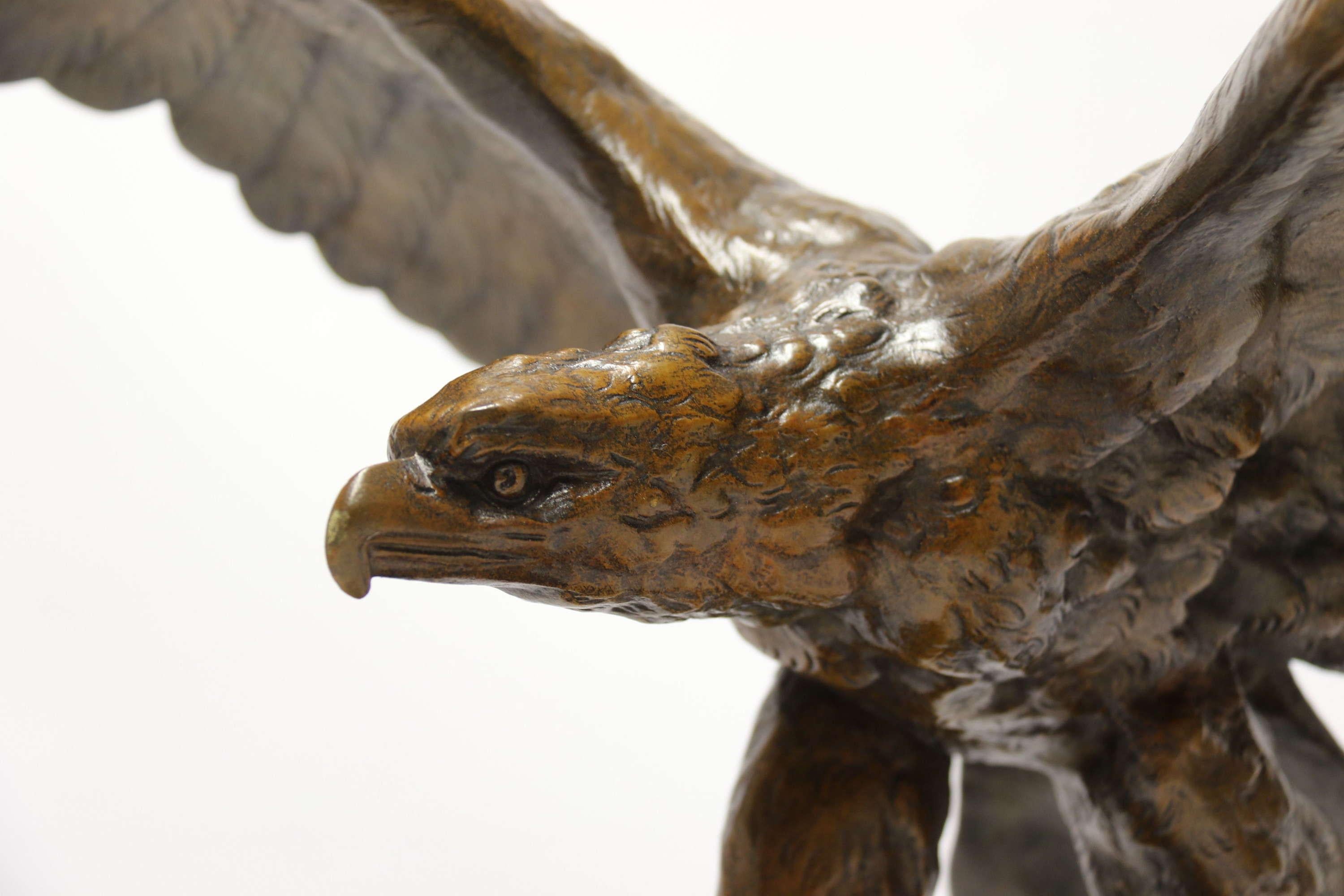 Other A Large and Impressive Bronze Sculpture of a Eagle by Claude Mirval For Sale