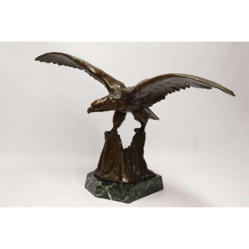Cast A Large and Impressive Bronze Sculpture of a Eagle by Claude Mirval For Sale