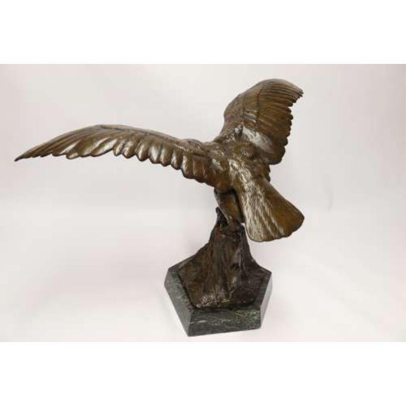 20th Century A Large and Impressive Bronze Sculpture of a Eagle by Claude Mirval For Sale