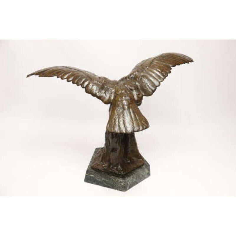 A Large and Impressive Bronze Sculpture of a Eagle by Claude Mirval For Sale 2