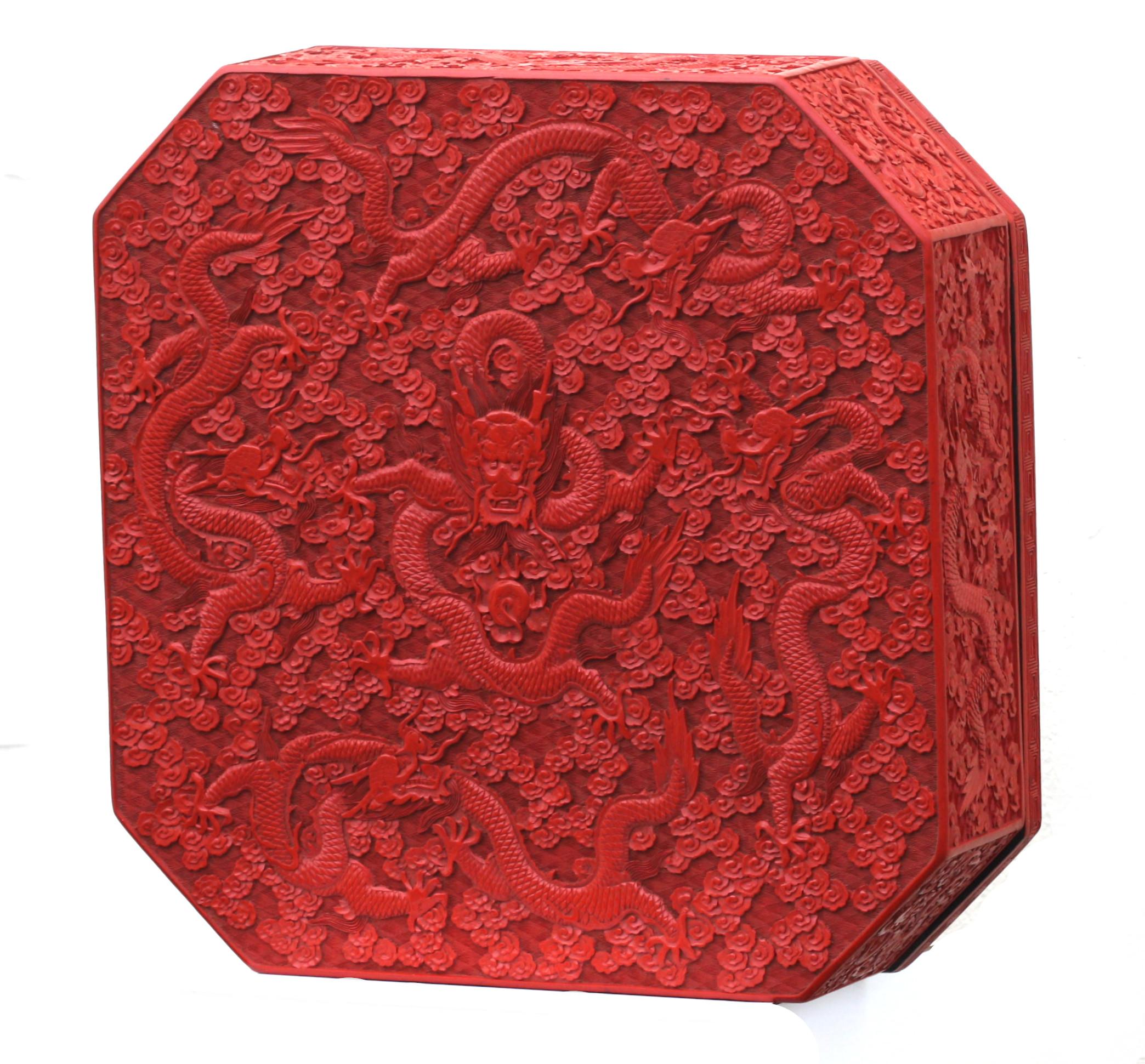 Large and Impressive Chinese Cinnabar Lacquer 