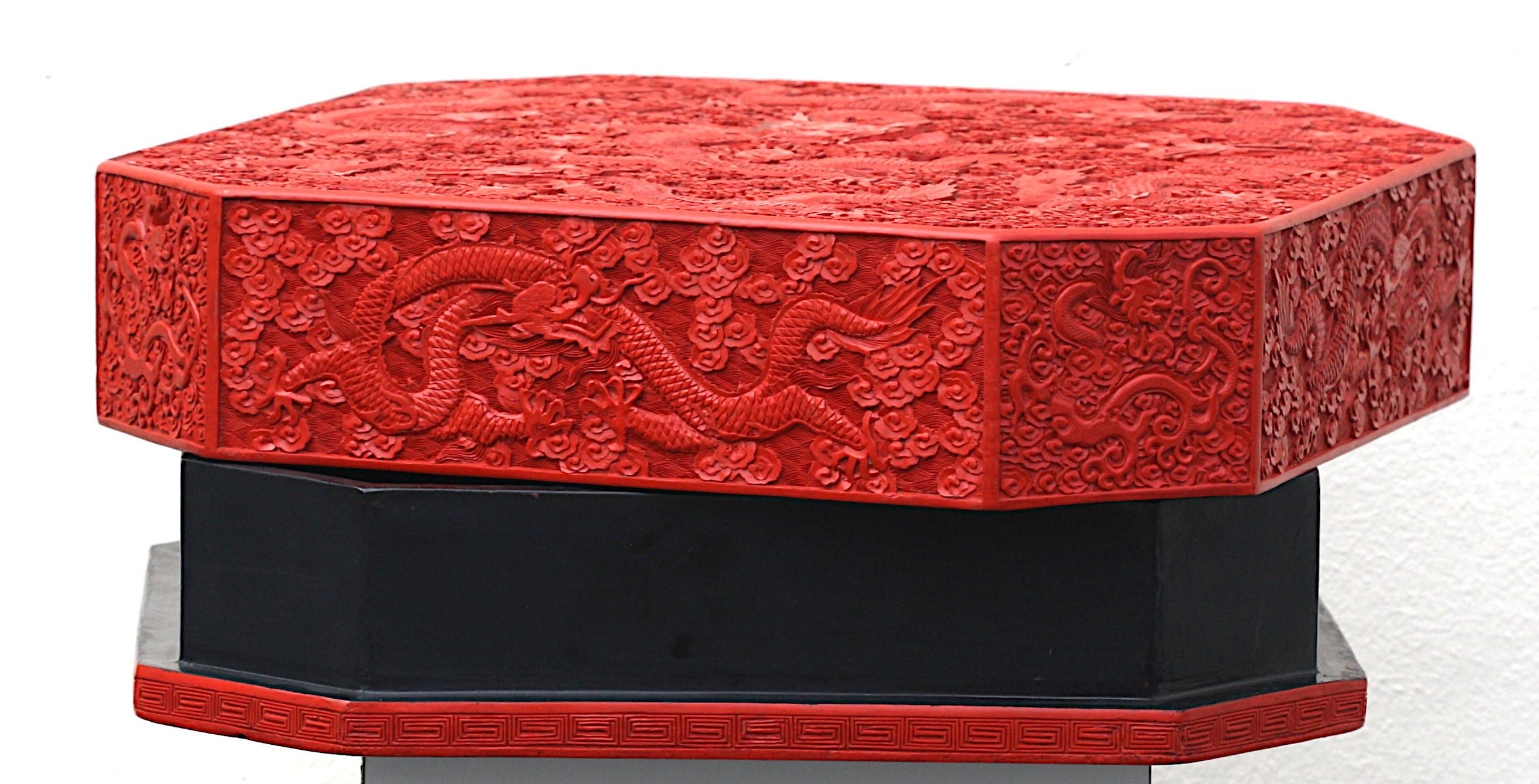 Large and Impressive Chinese Cinnabar Lacquer 