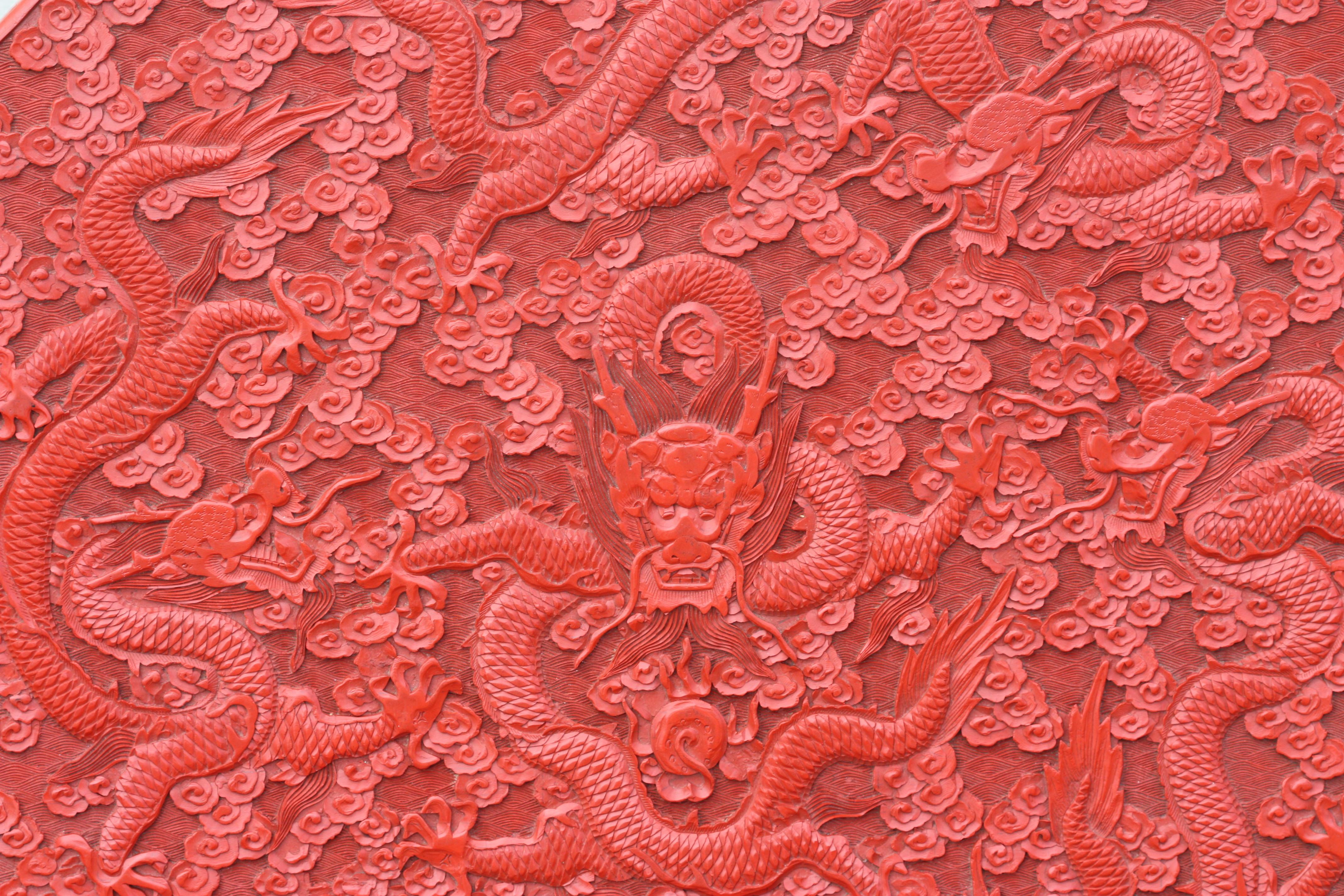 Large and Impressive Chinese Cinnabar Lacquer 