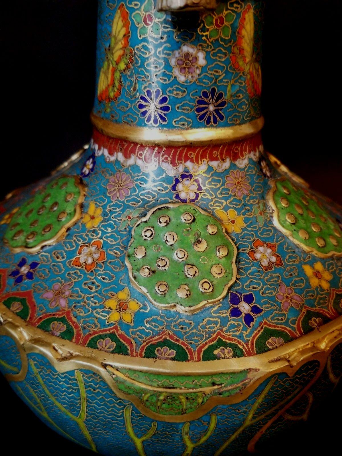 Large and Impressive Chinese Cloisonné Enamel Vase, 19th Century 1
