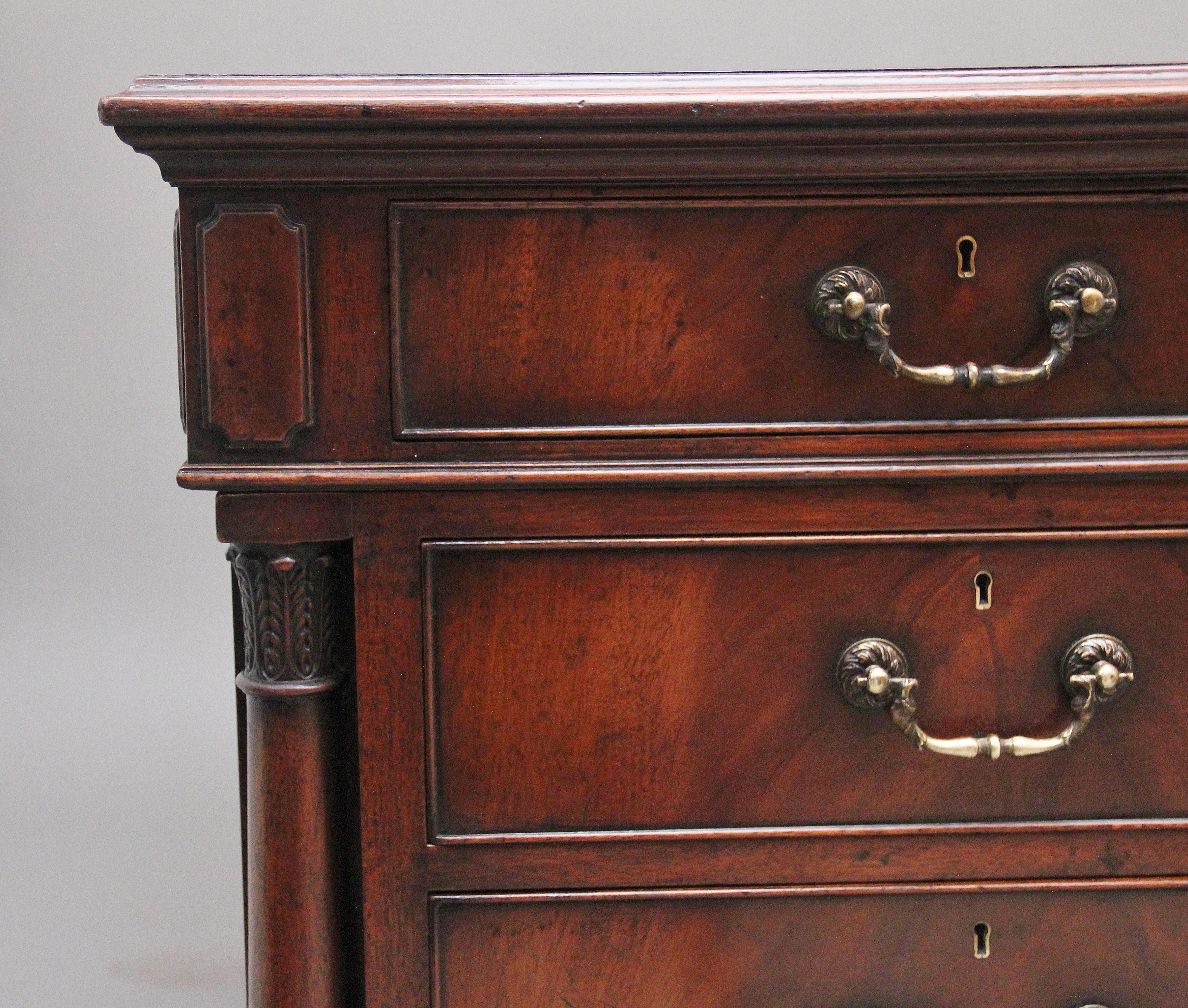 British Large and Impressive Early 20th Century Mahogany Desk For Sale