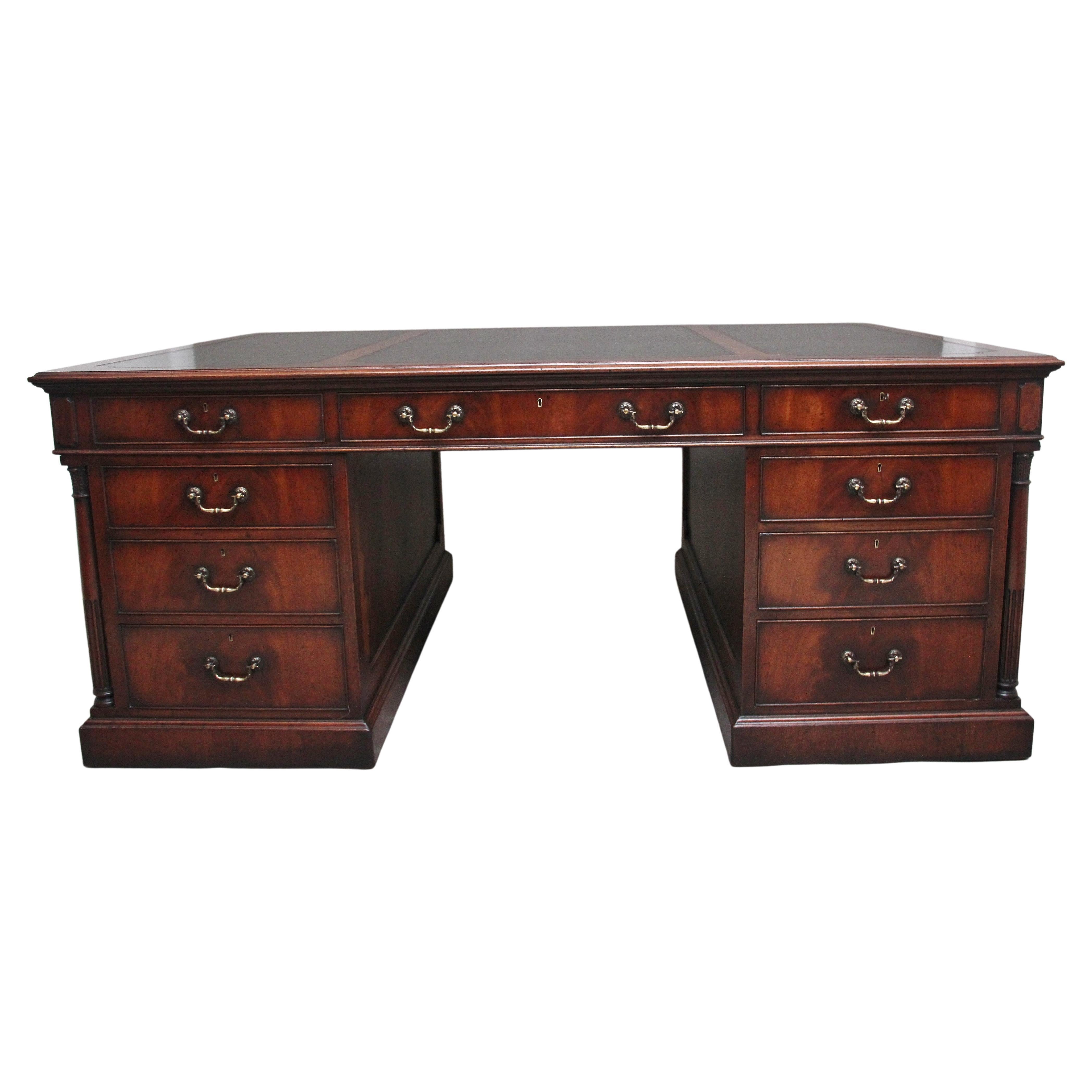Large and Impressive Early 20th Century Mahogany Desk For Sale