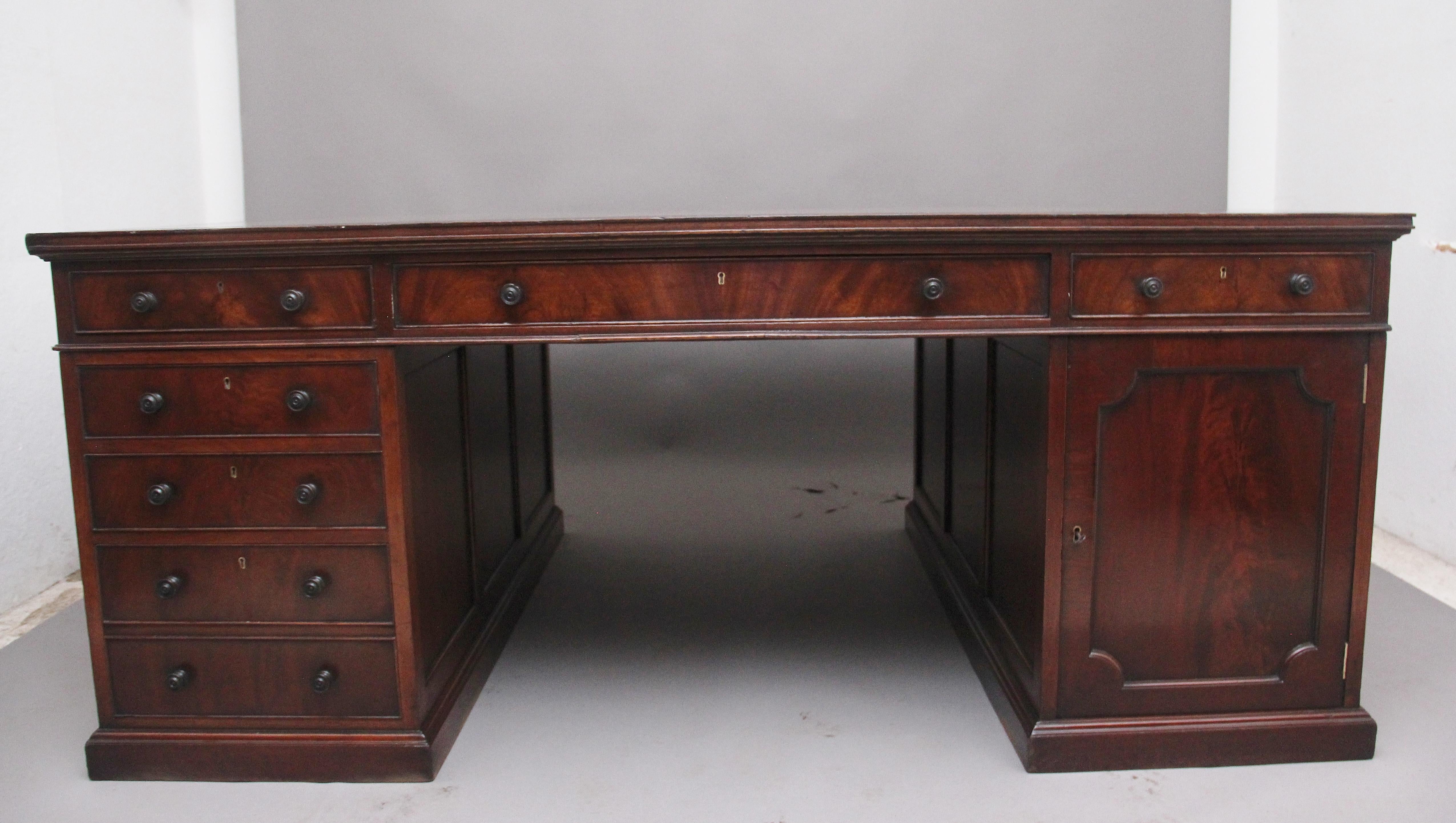 Large and Impressive Early 20th Century Mahogany Partners Desk 2