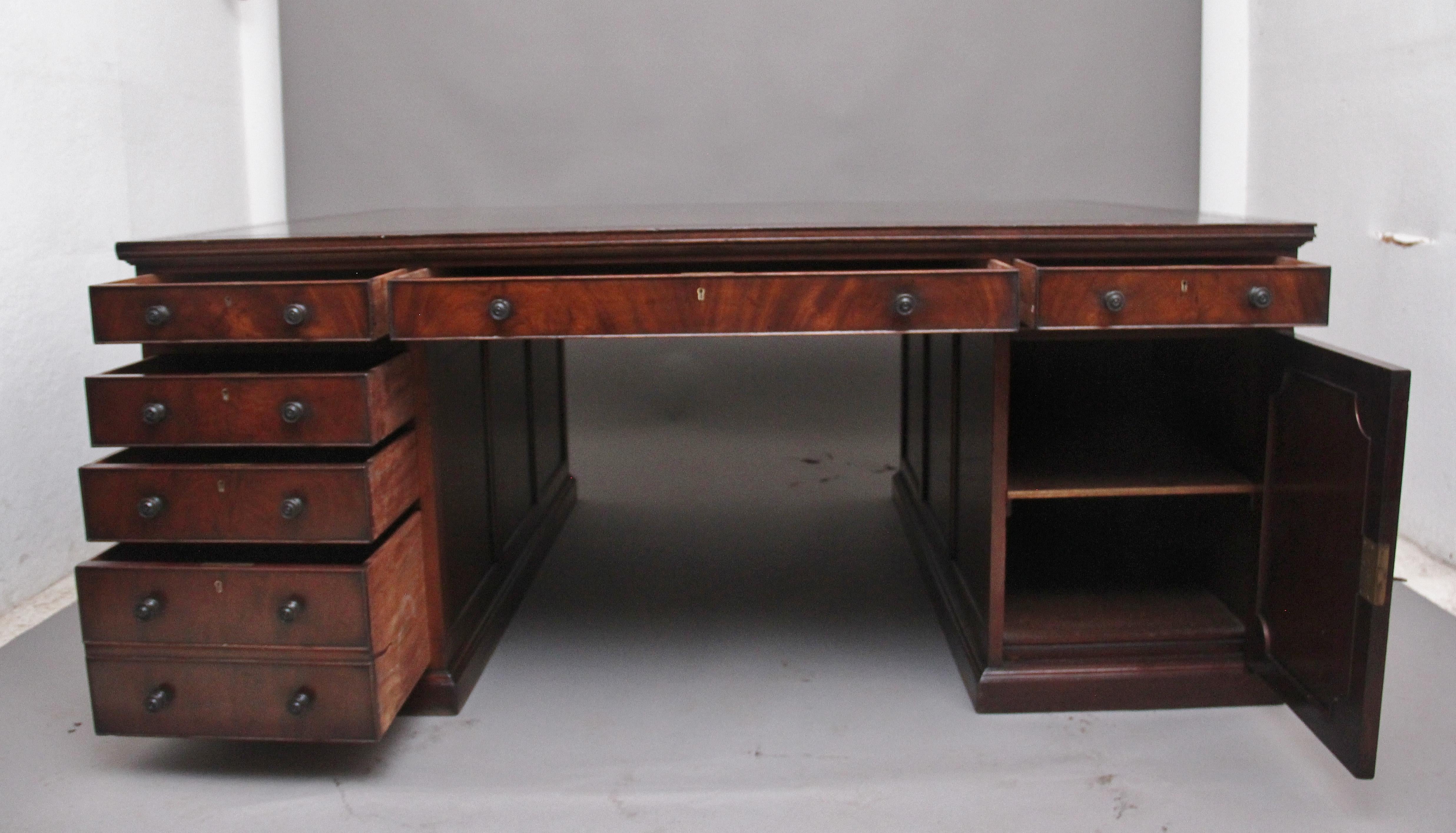 Large and Impressive Early 20th Century Mahogany Partners Desk 3