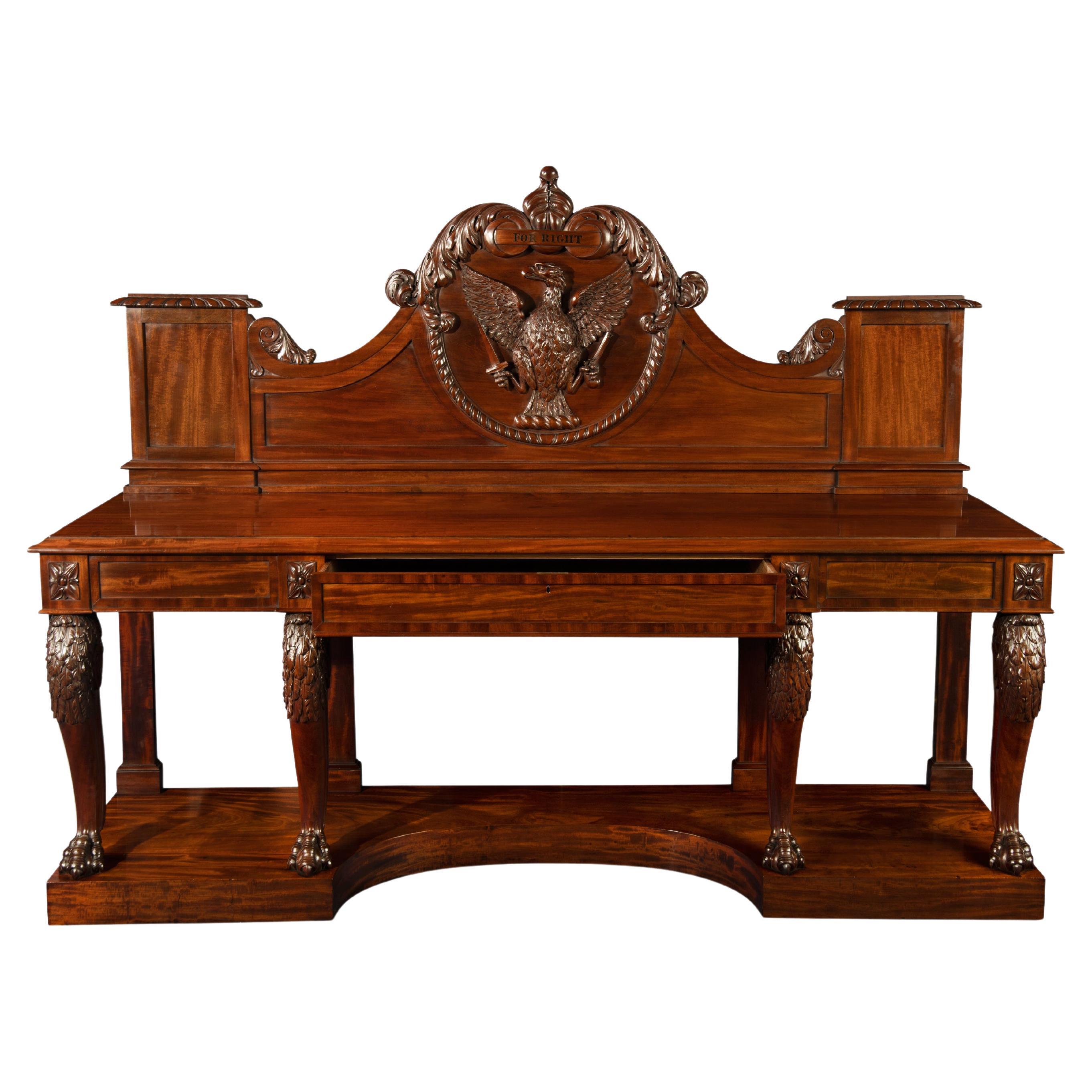 Large and Impressive George iv Mahogany Serving Table For Sale