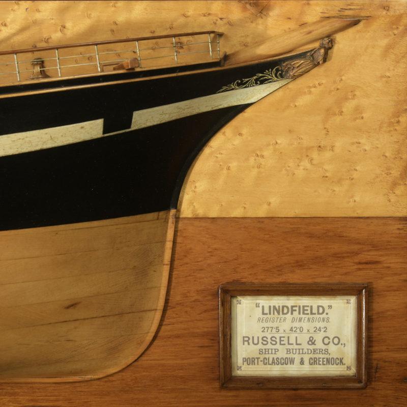 A large and impressive half hull model of Lindfield, 1891 In Good Condition In Lymington, Hampshire