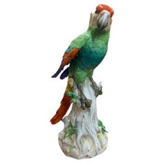 A large and impressive Meissen parrots, circa 1890, 43cm high
