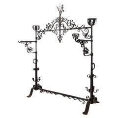 Gran e impresionante candelabro español de hierro forjado, siglo XVIII