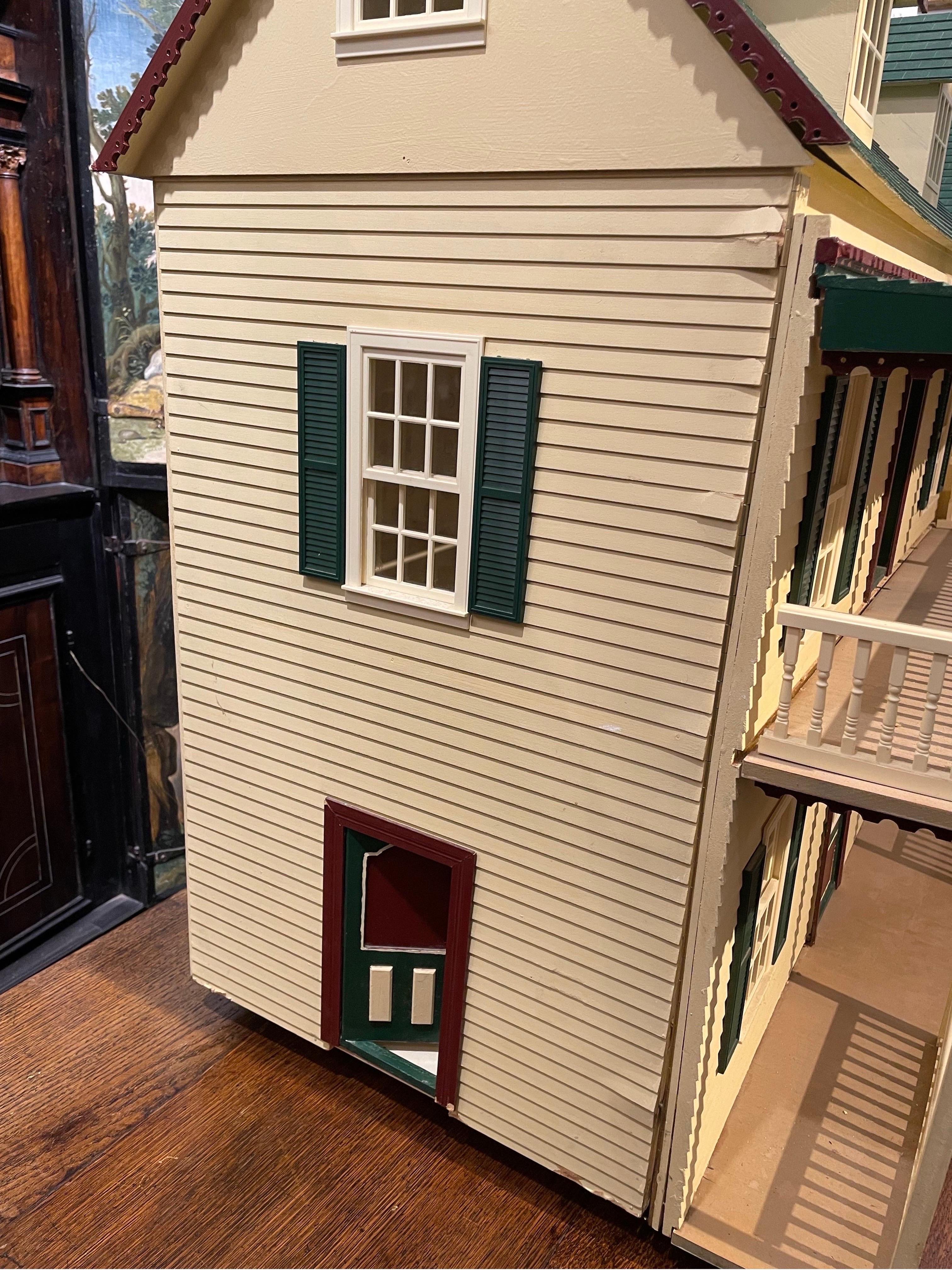 Wood A Large and Impressive Vintage Double Storey Doll House, 20th Century For Sale