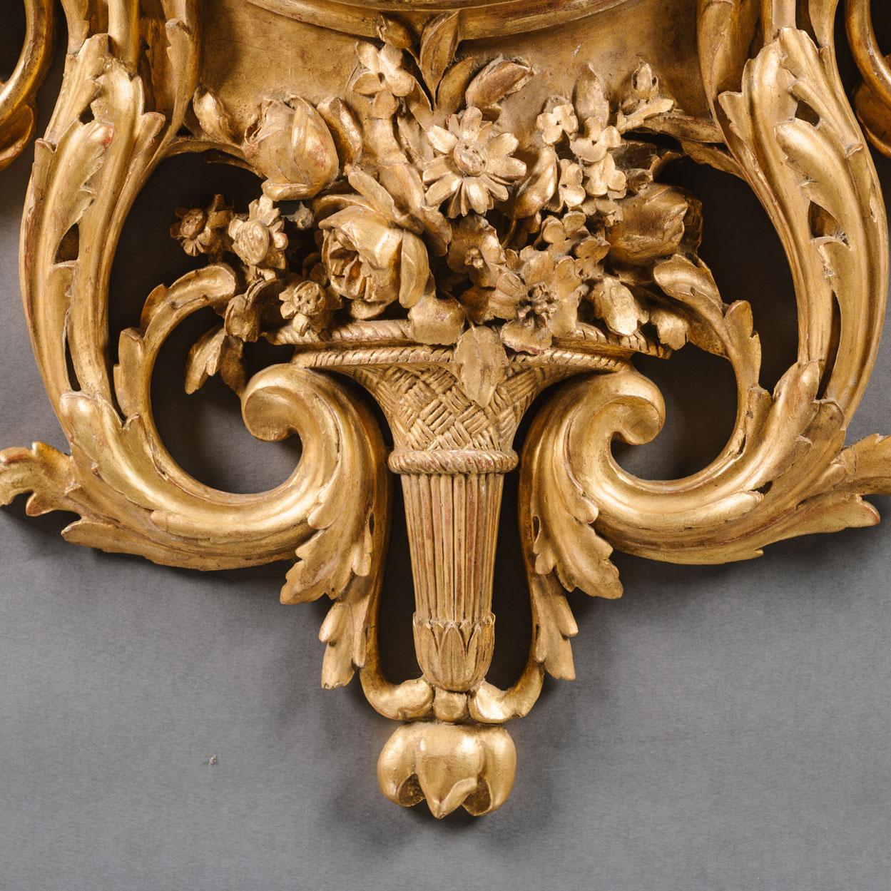 Uhr und Barometer-Set aus geschnitztem vergoldetem Holz im Louis-XVI.-Stil im Angebot 5