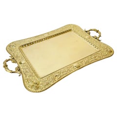 Antique A large and magnificent brass Serving Tray from late 19th Century