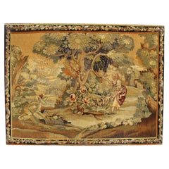 A Large and Nice Quality Late 19th Century Handwoven Framed Aubusson Tapestry