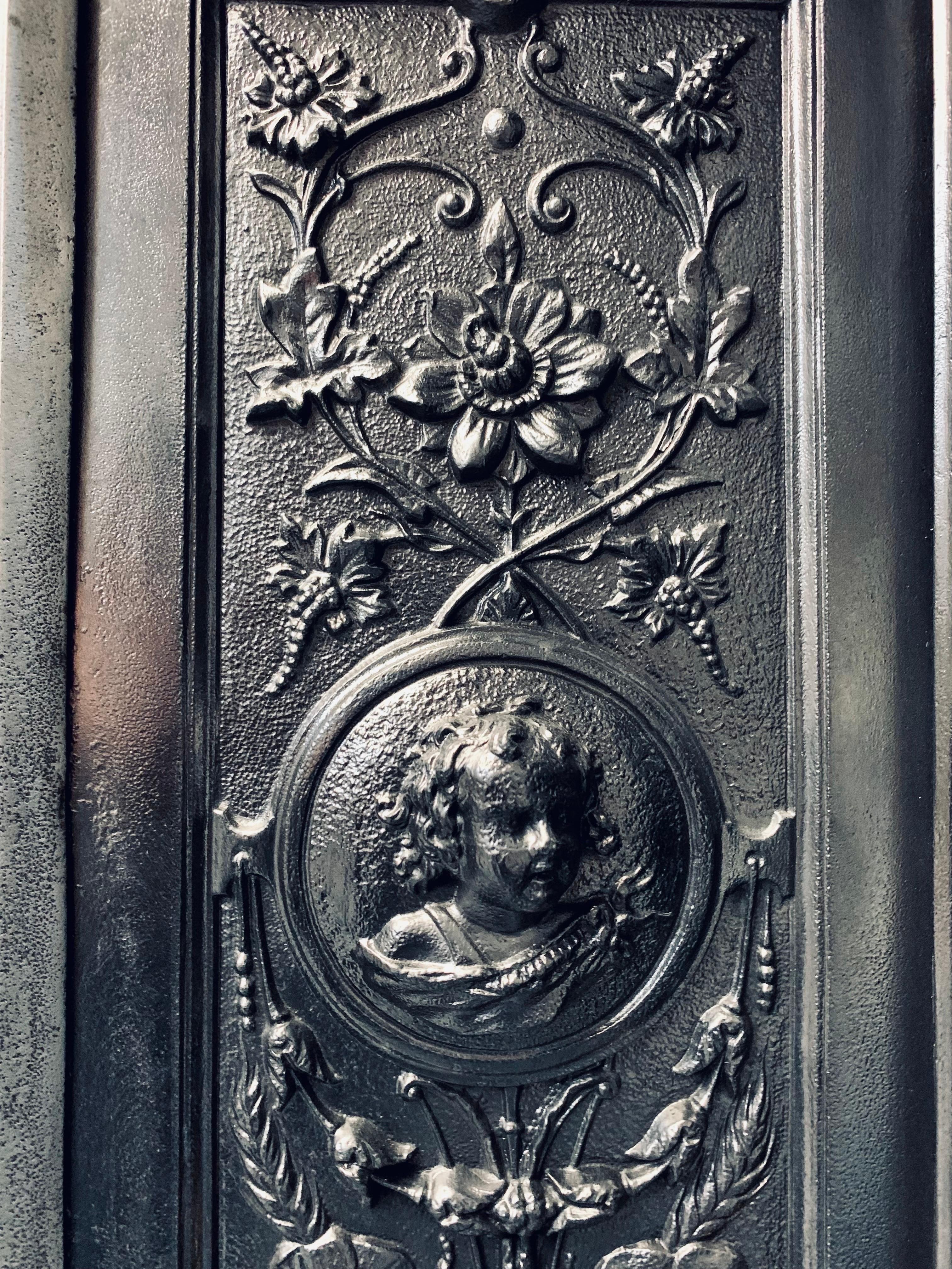 A large and Ornate 19th Century Victorian Scottish Cast Iron Fireplace Insert. 6