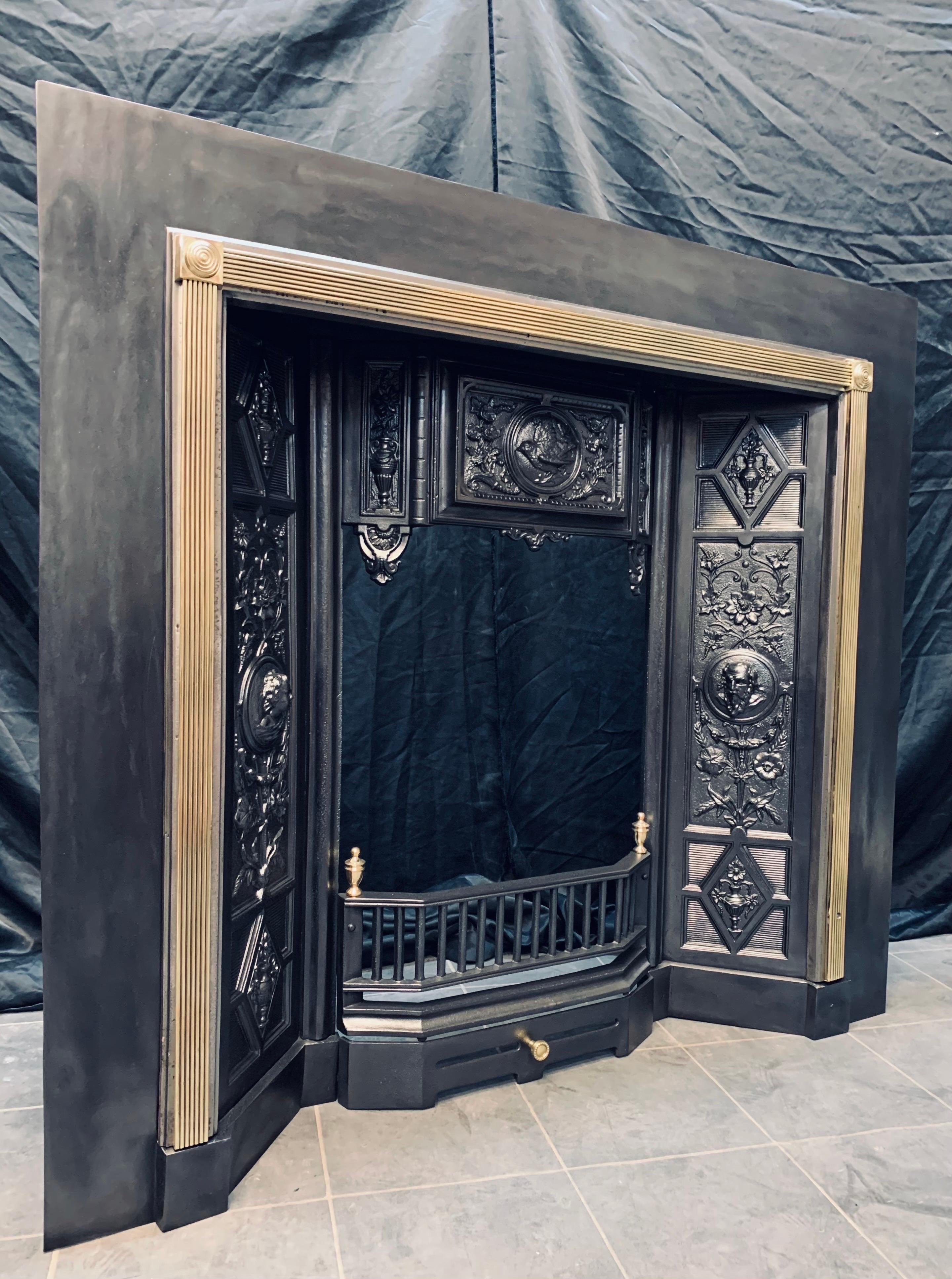 A large and Ornate 19th Century Victorian Scottish Cast Iron Fireplace Insert. 12