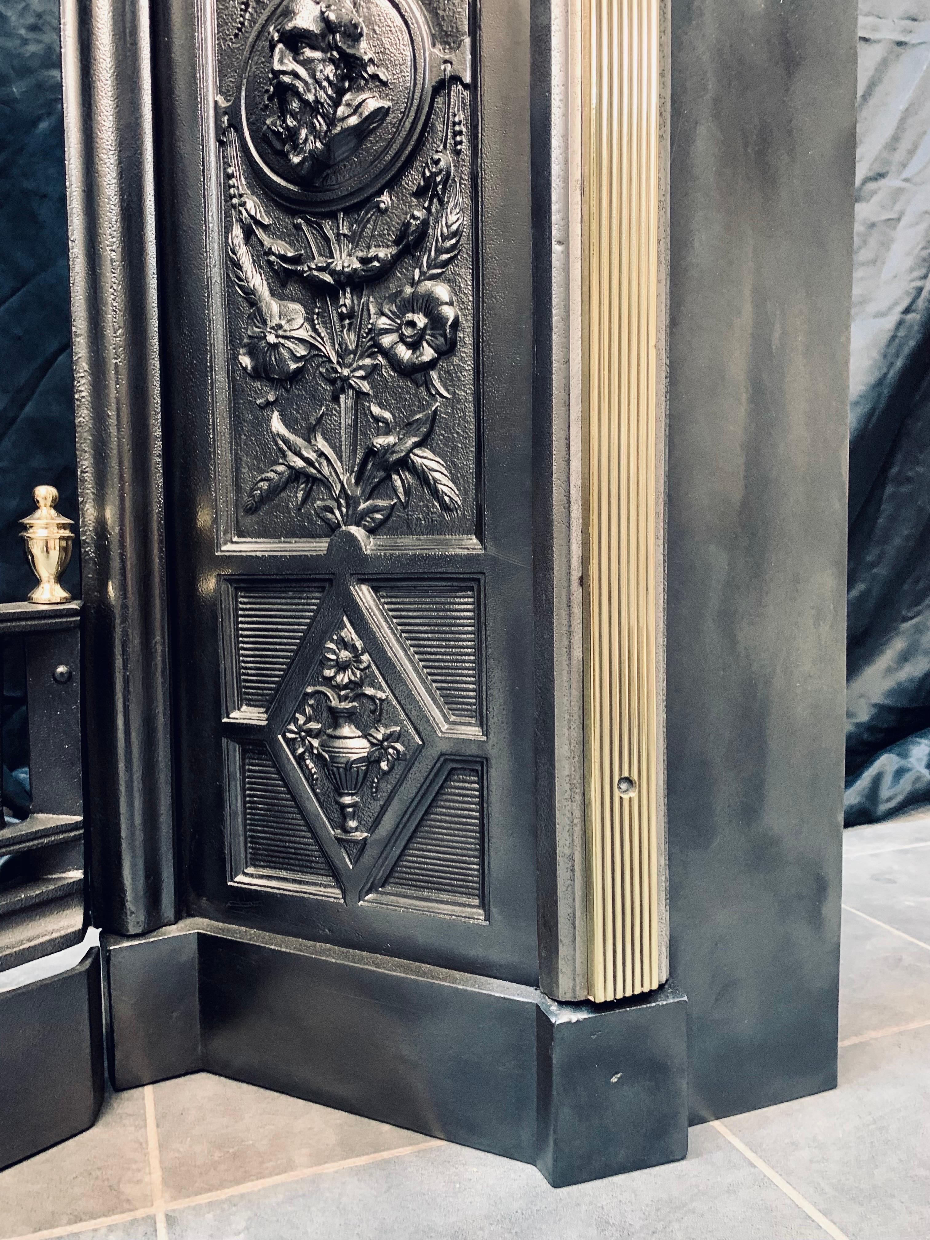 A large and Ornate 19th Century Victorian Scottish Cast Iron Fireplace Insert. 1