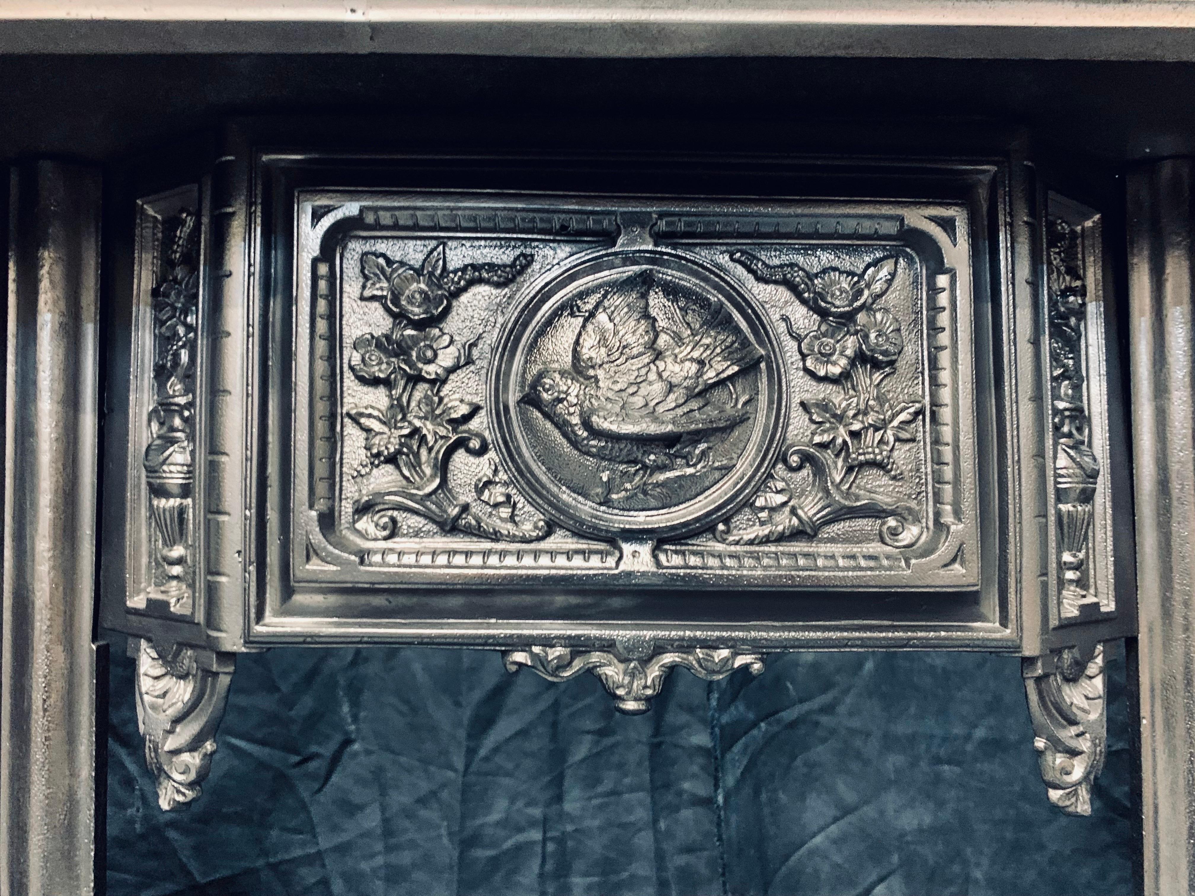 A large and Ornate 19th Century Victorian Scottish Cast Iron Fireplace Insert. 3