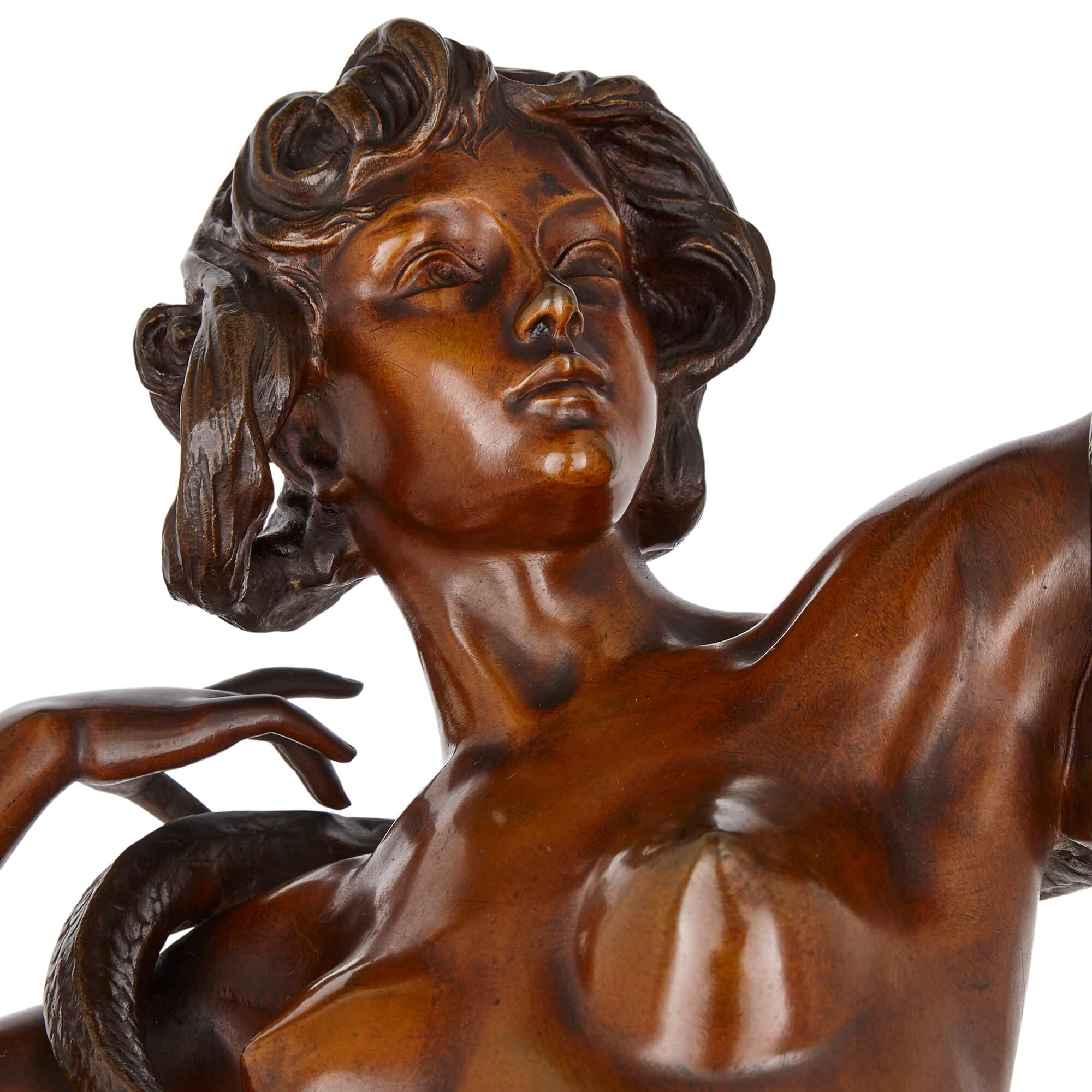 Austrian Large and Rare Bronze Female Figure by Goldscheider For Sale