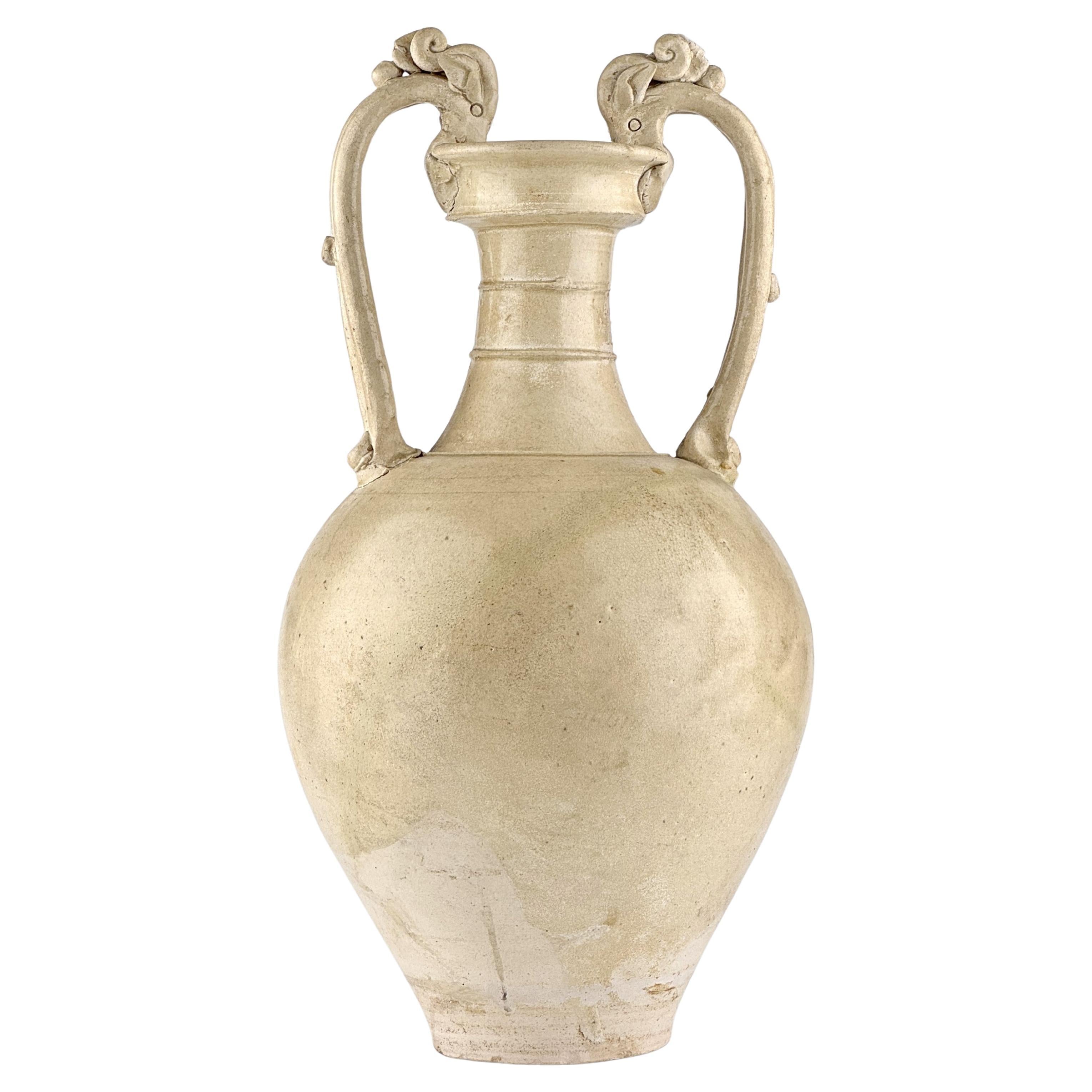 Grande et rare amphore en poterie émaillée à la paille, Dynasty Tang