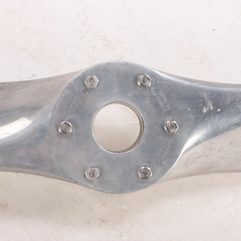 Mid-Century Modern A large and sculptural Sensenich brand aluminum airplane propeller.