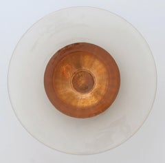 Large and Striking Cast Glass and Copper Leaf Bowl; Signed 'Bucquet 2000'