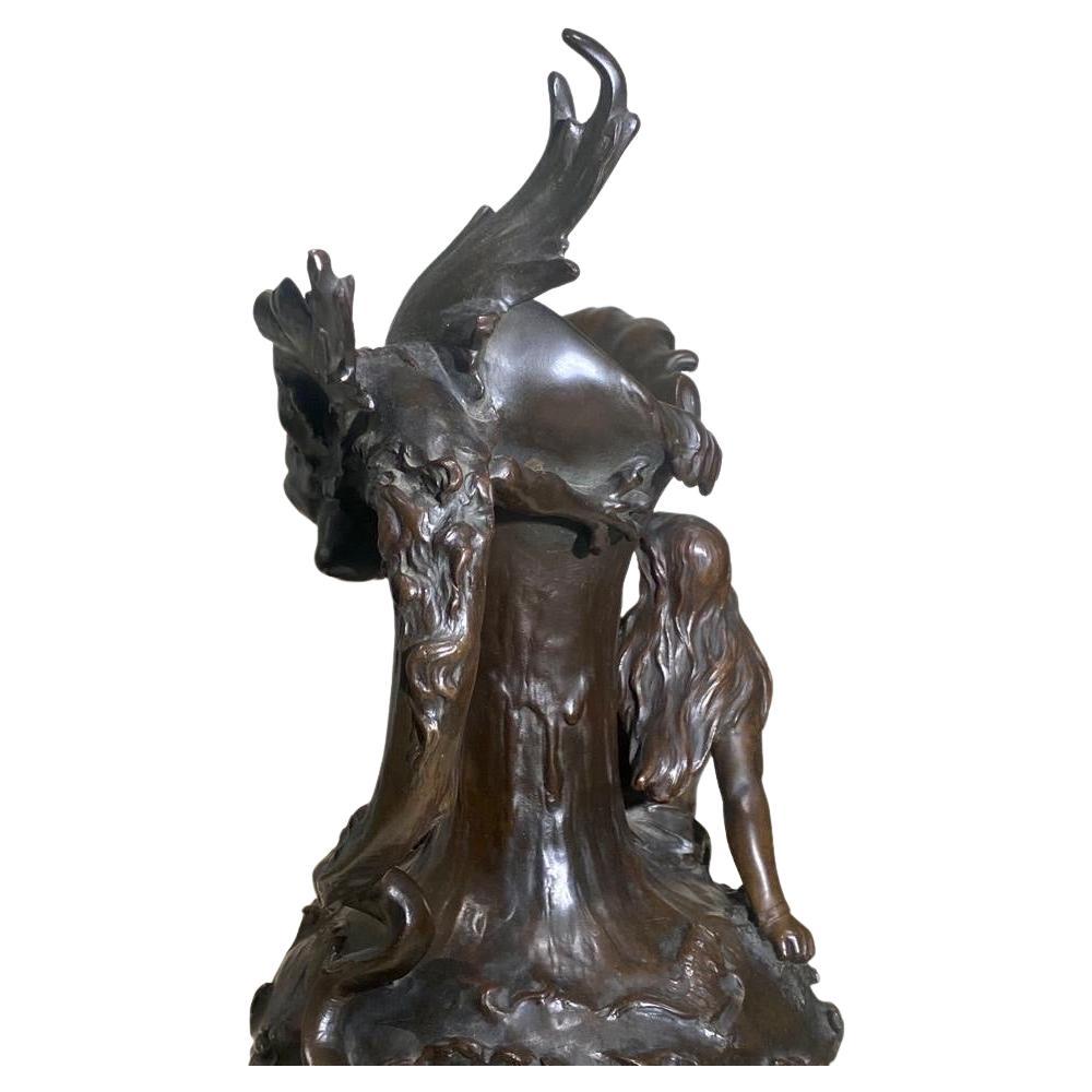 A Large Antique Art Nouveau French Bronze Ewer by Marcel Debut Circa 1900 4