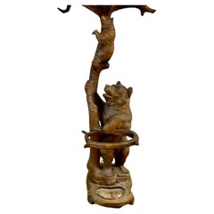 A Large Antique 'Black Forest' carved wood Bear Hall Coat Stick Stand Circa 1880
