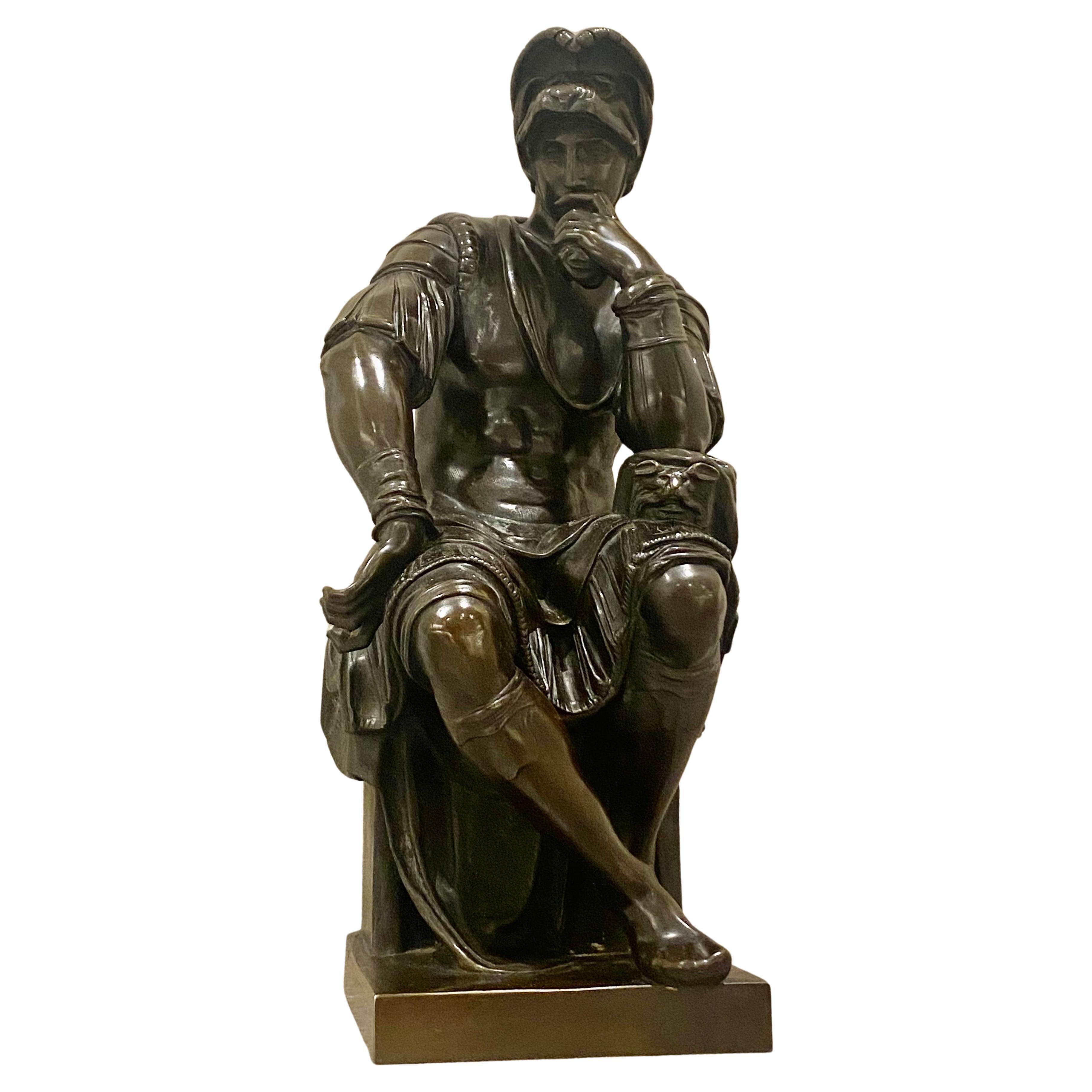 Large Antique Bronze Statue of Lorenzo De Medici, circa 19th Century Signed 2
