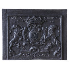 A Large Antique Cast Iron Fire Back Dated 1736
