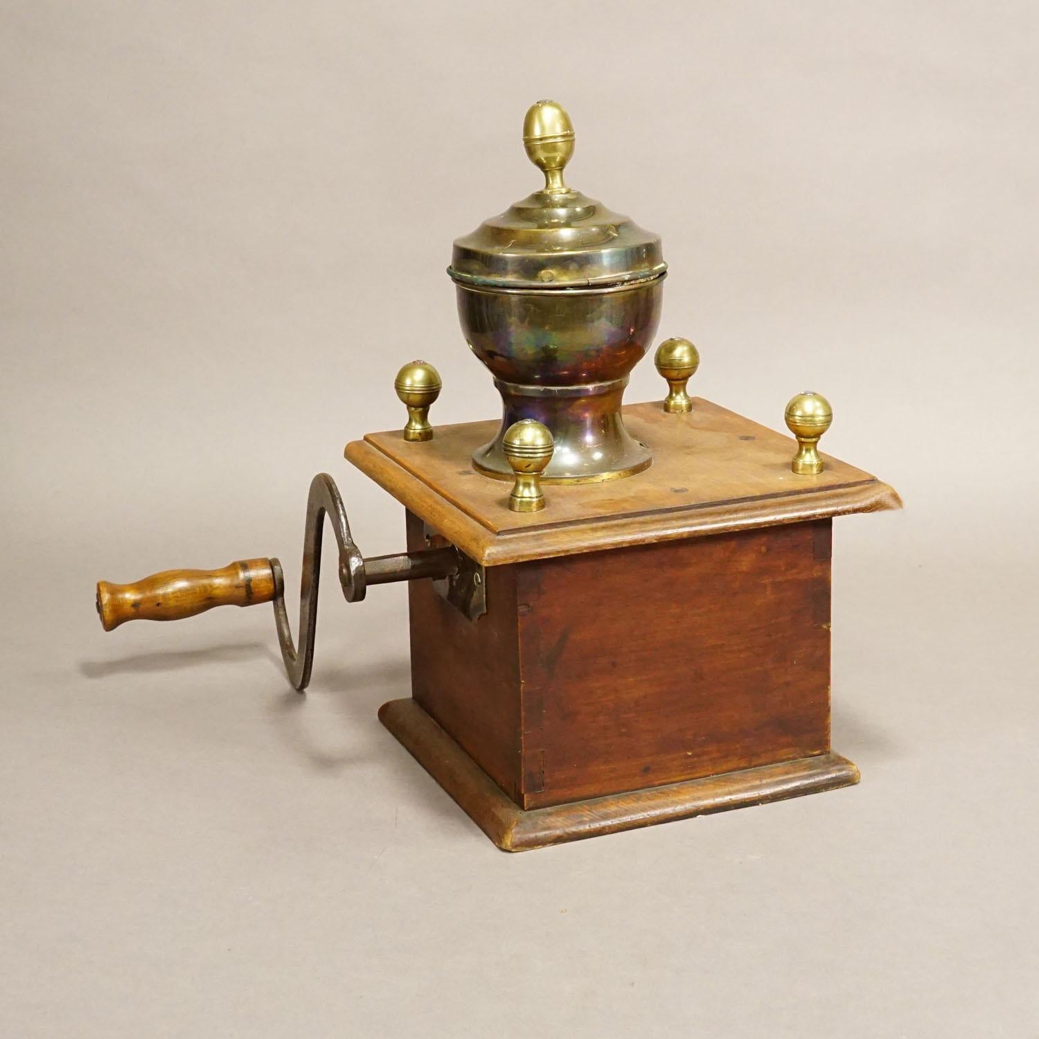 Brass Large Antique Coffee Grinder, Germany circa 1900s For Sale