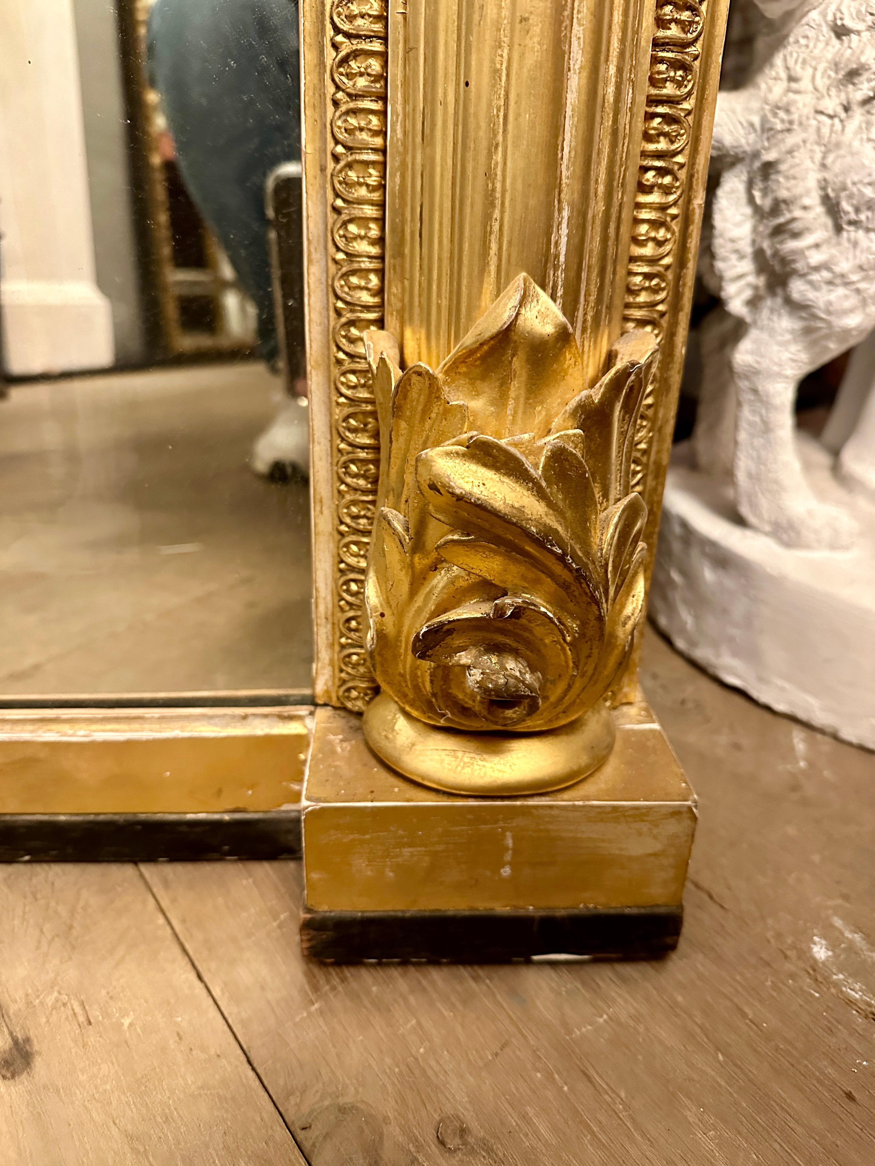 A Large  Antique English Regency Gold Gilt wood Overmantel Mirror 2