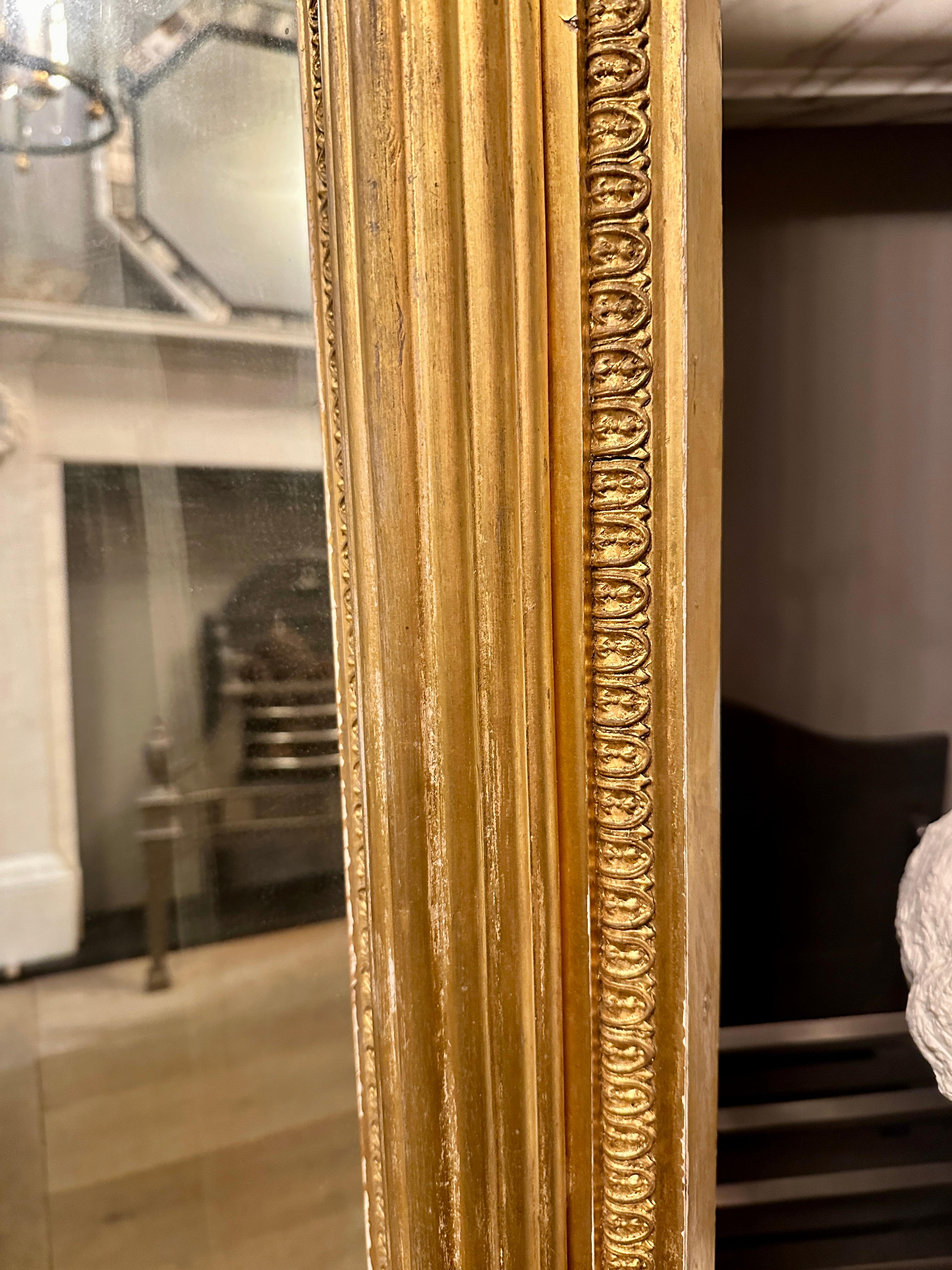 A Large  Antique English Regency Gold Gilt wood Overmantel Mirror 3