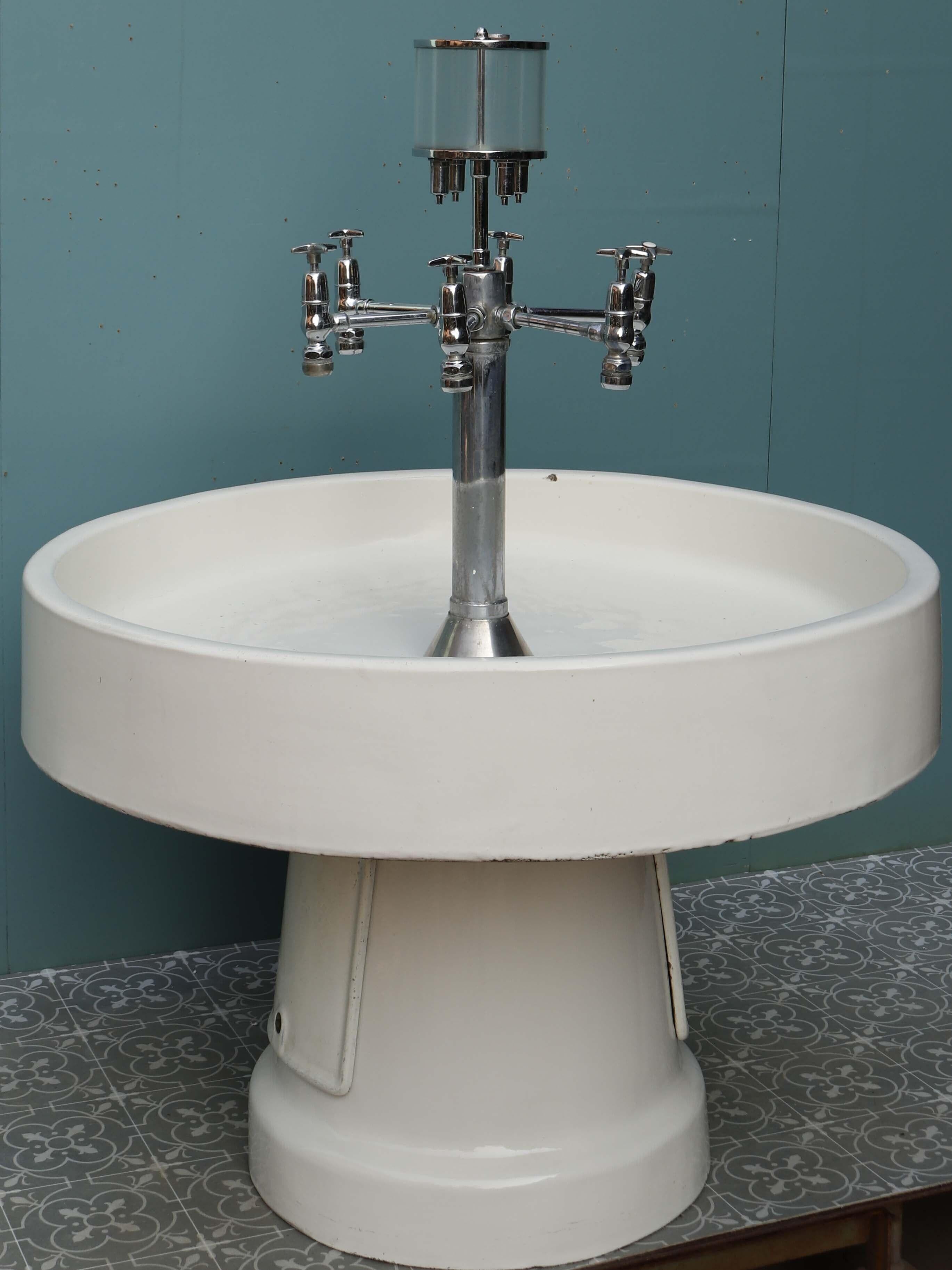 round communal sink