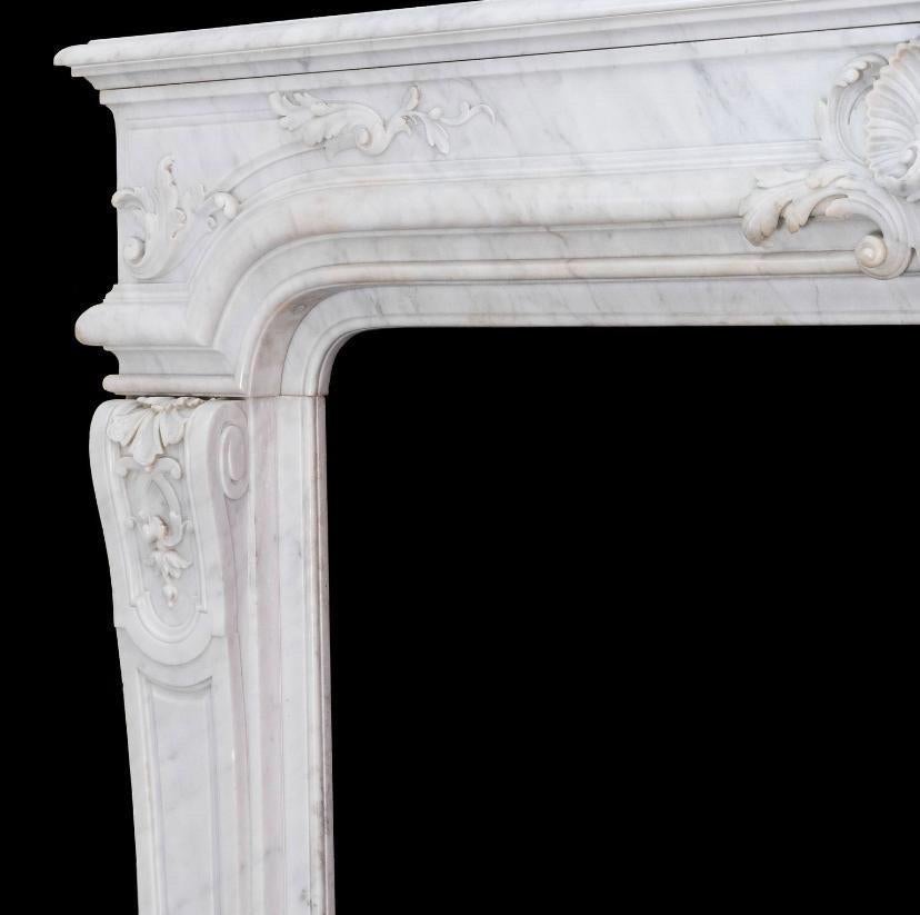 Large Antique French Marble Fireplace Mantel For Sale at 1stDibs