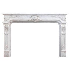 Large Antique French Marble Fireplace Mantel