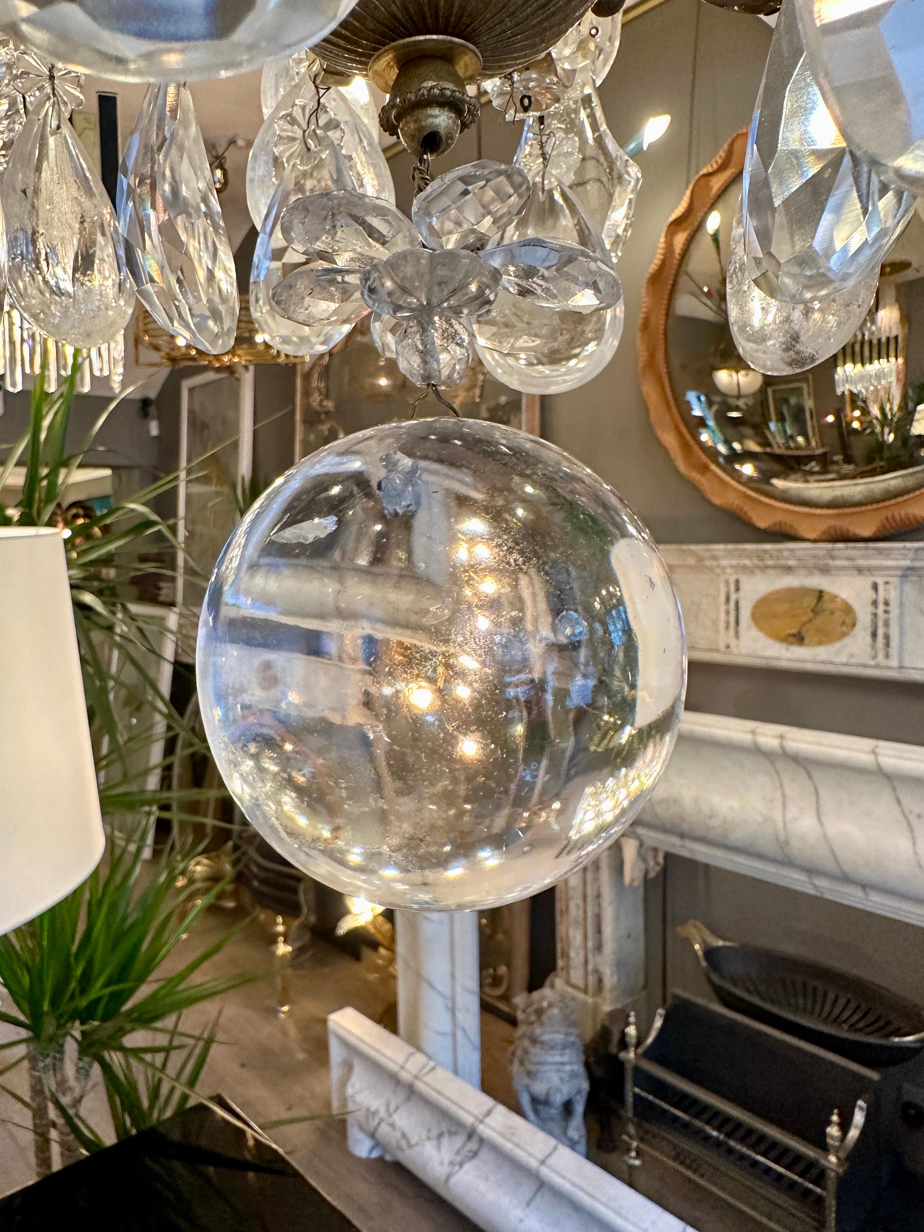 Napoleon III A Large Antique French Rock Crystal and Gilt Bronze Chandelier For Sale