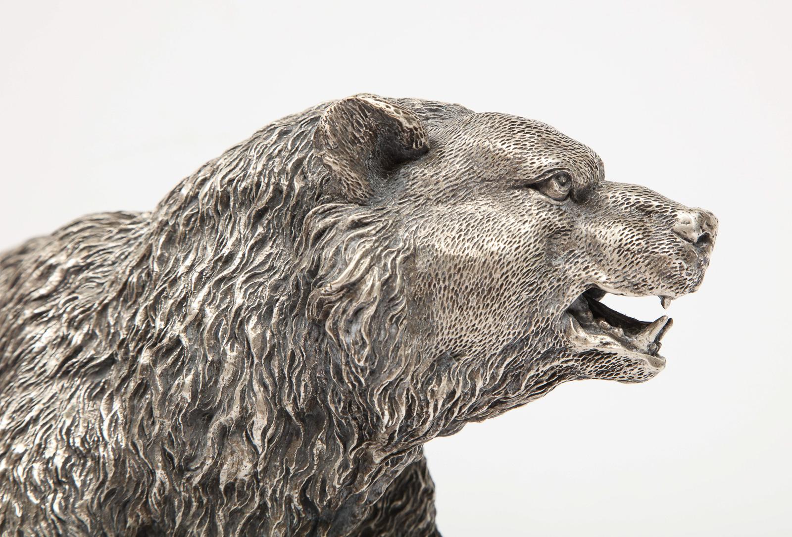 Large Antique French Silvered Figure of Polar Bear, circa 1900 7
