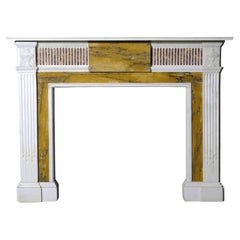 Large Antique George III Style Sienna Marble Fireplace Surround