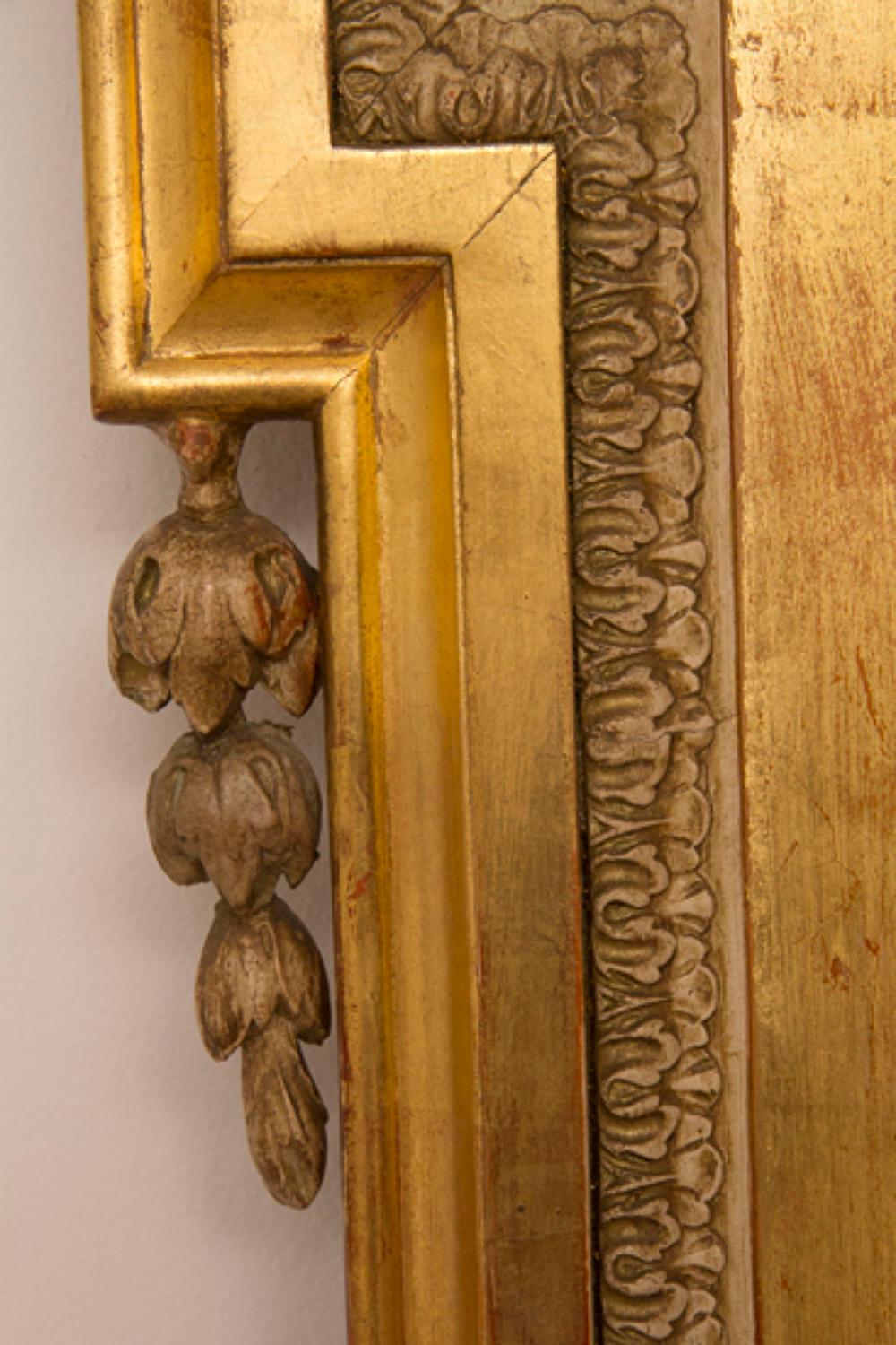 Mid-19th Century Large Antique Gilded Overmantle Wall Mirror